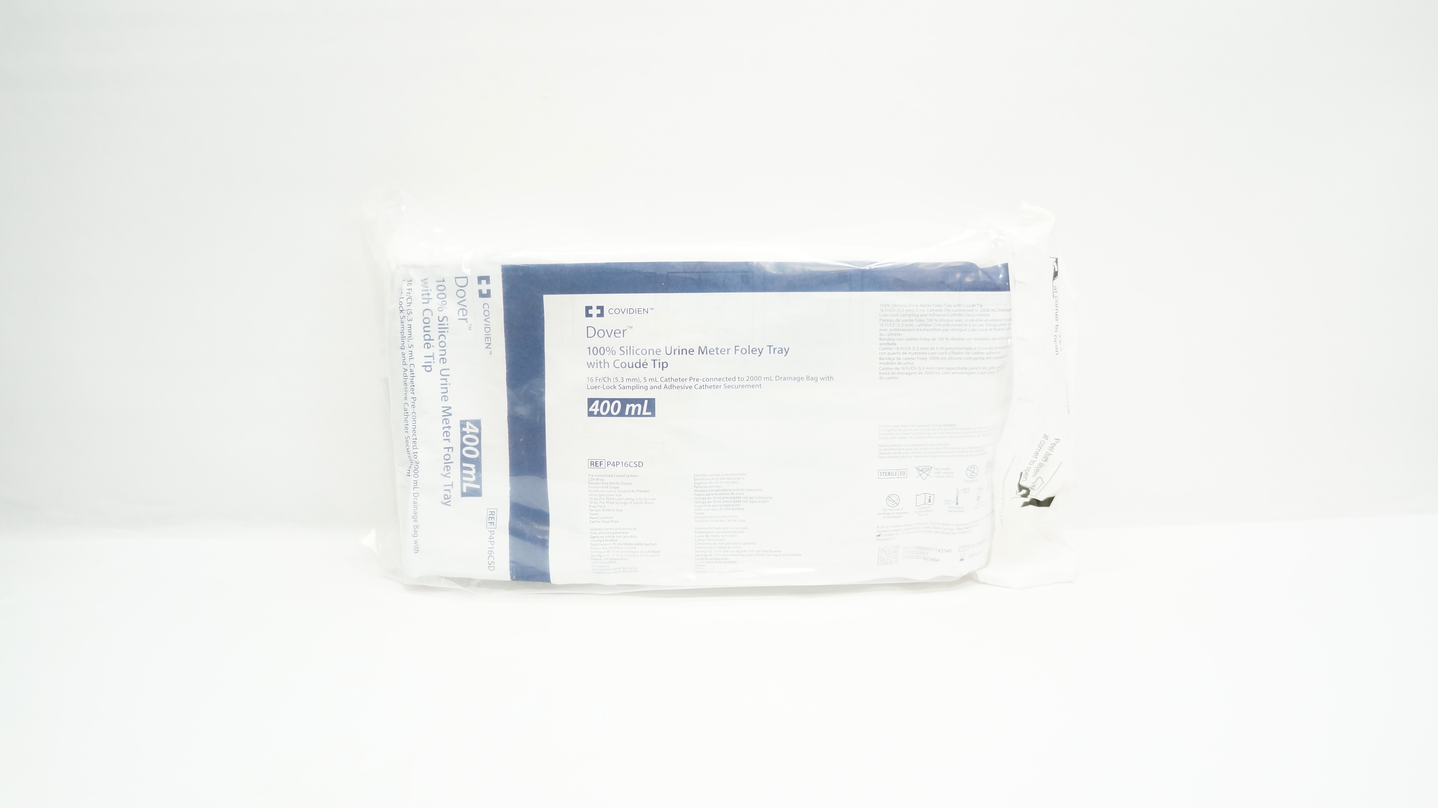 Covidien P4P16CSD Dover 100% Silicone Urine Meter Foley Tray , 400mL (x)