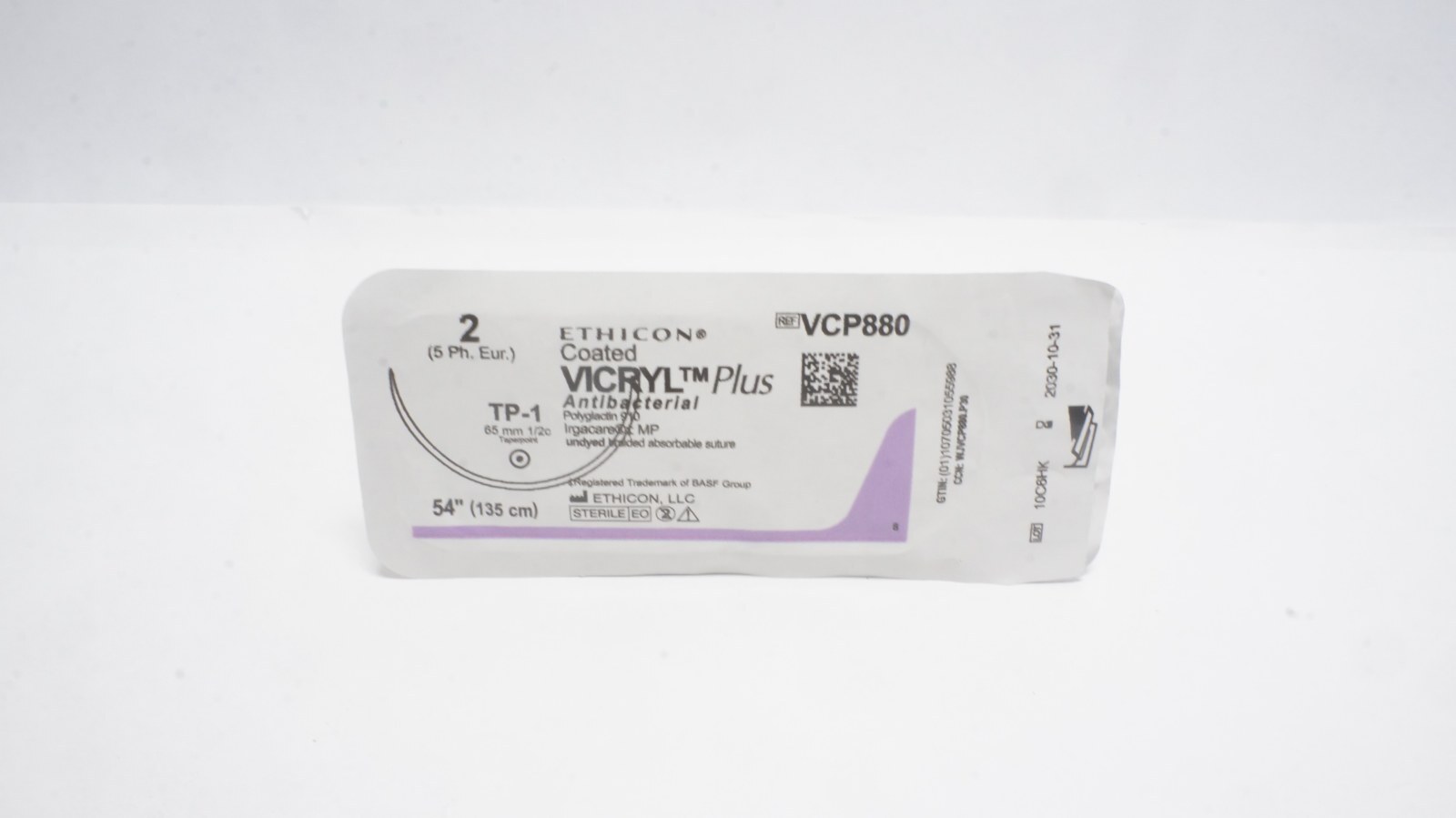 ETHICON VCP880 Coated VICRYL Plus Antibacterial Suture Size 2 54"