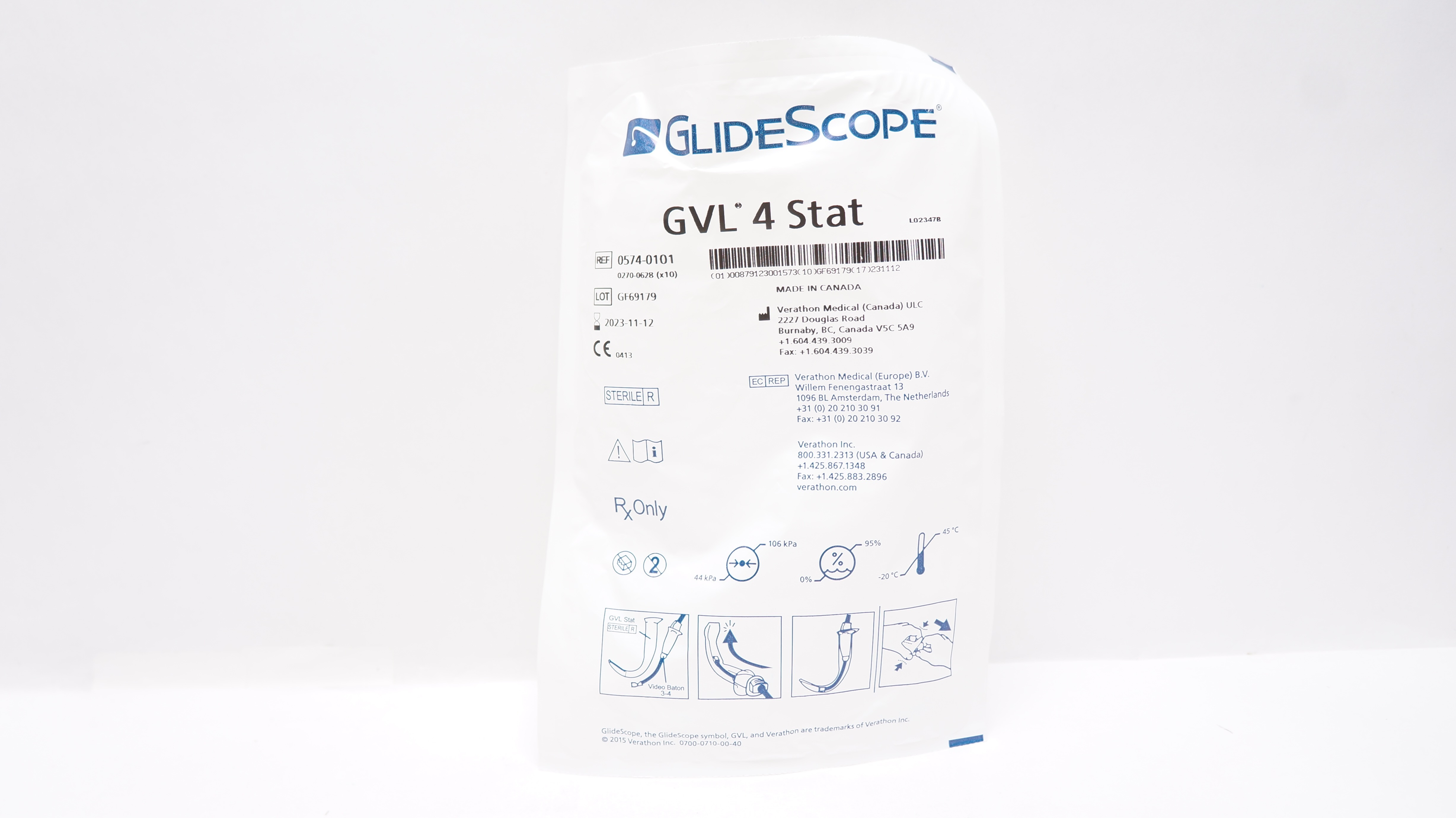 Verathon Medical 0574-0101 GlideScope GVL 4 Stat (x)