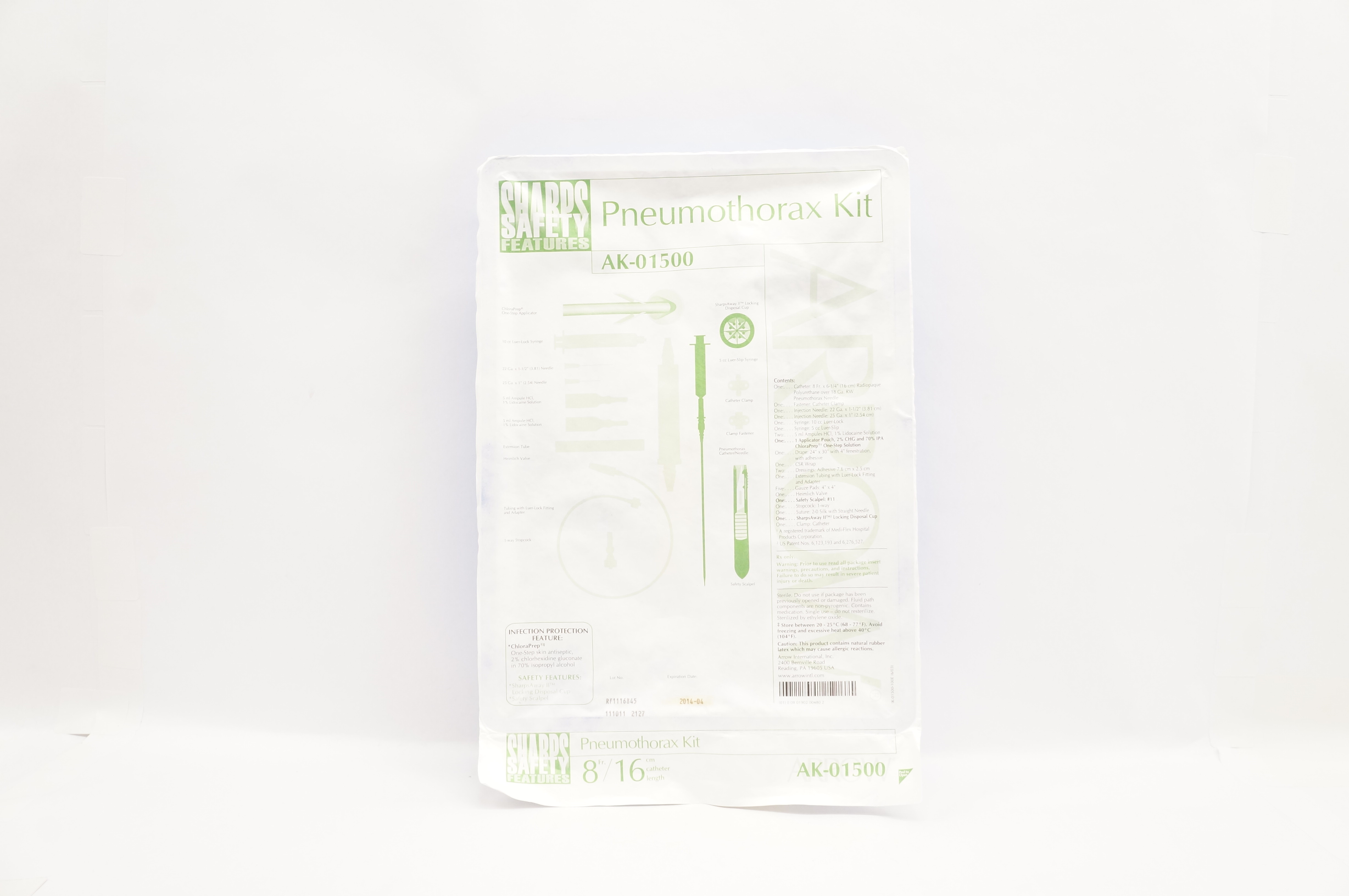 Arrow AK-01500 Pneumothorax Kit 8Fr x 16cm (x)