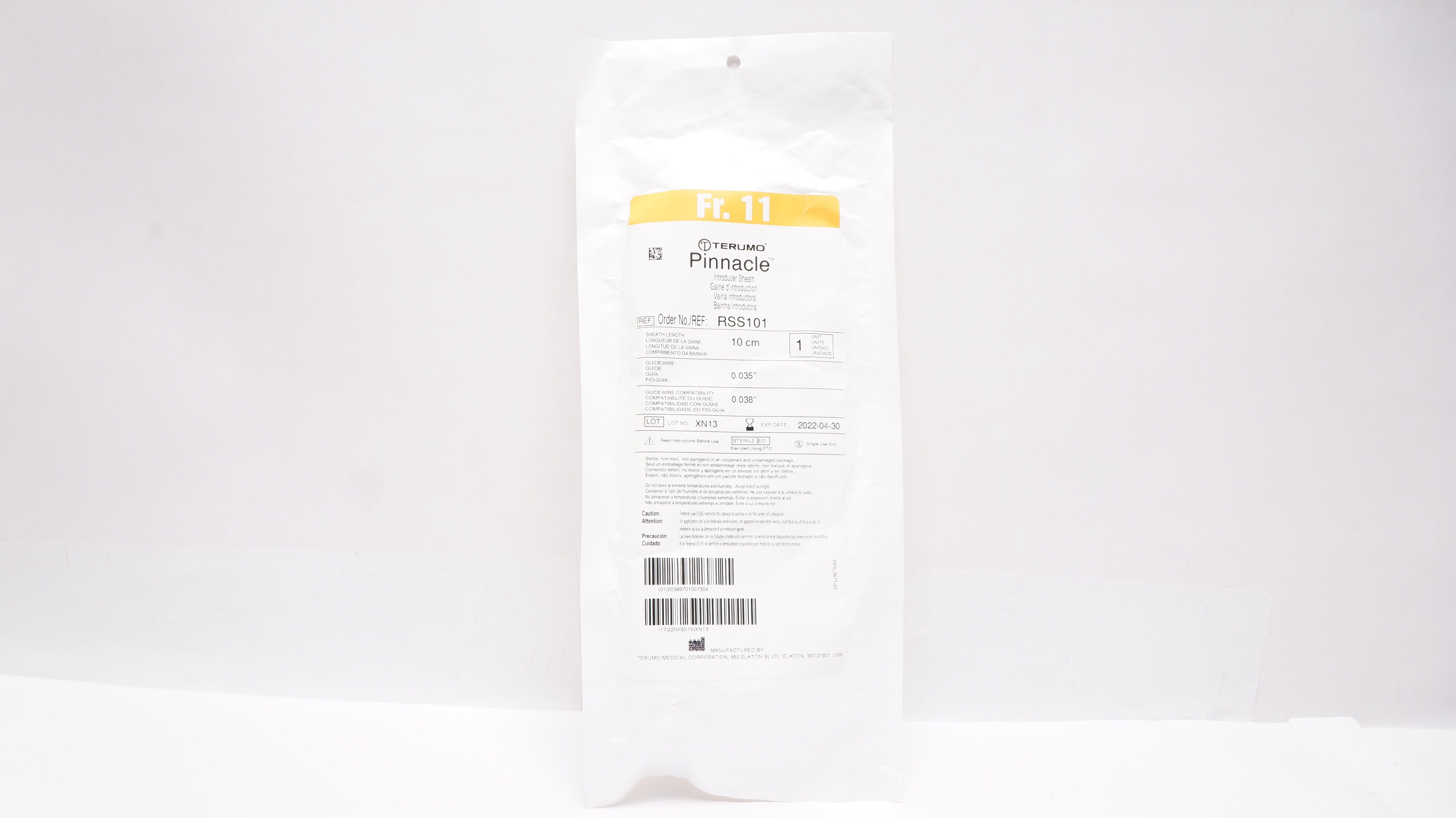 Terumo RSS101 Pinnacle Introducer Sheath 10cm x 0.035inch x 0.038In (x)