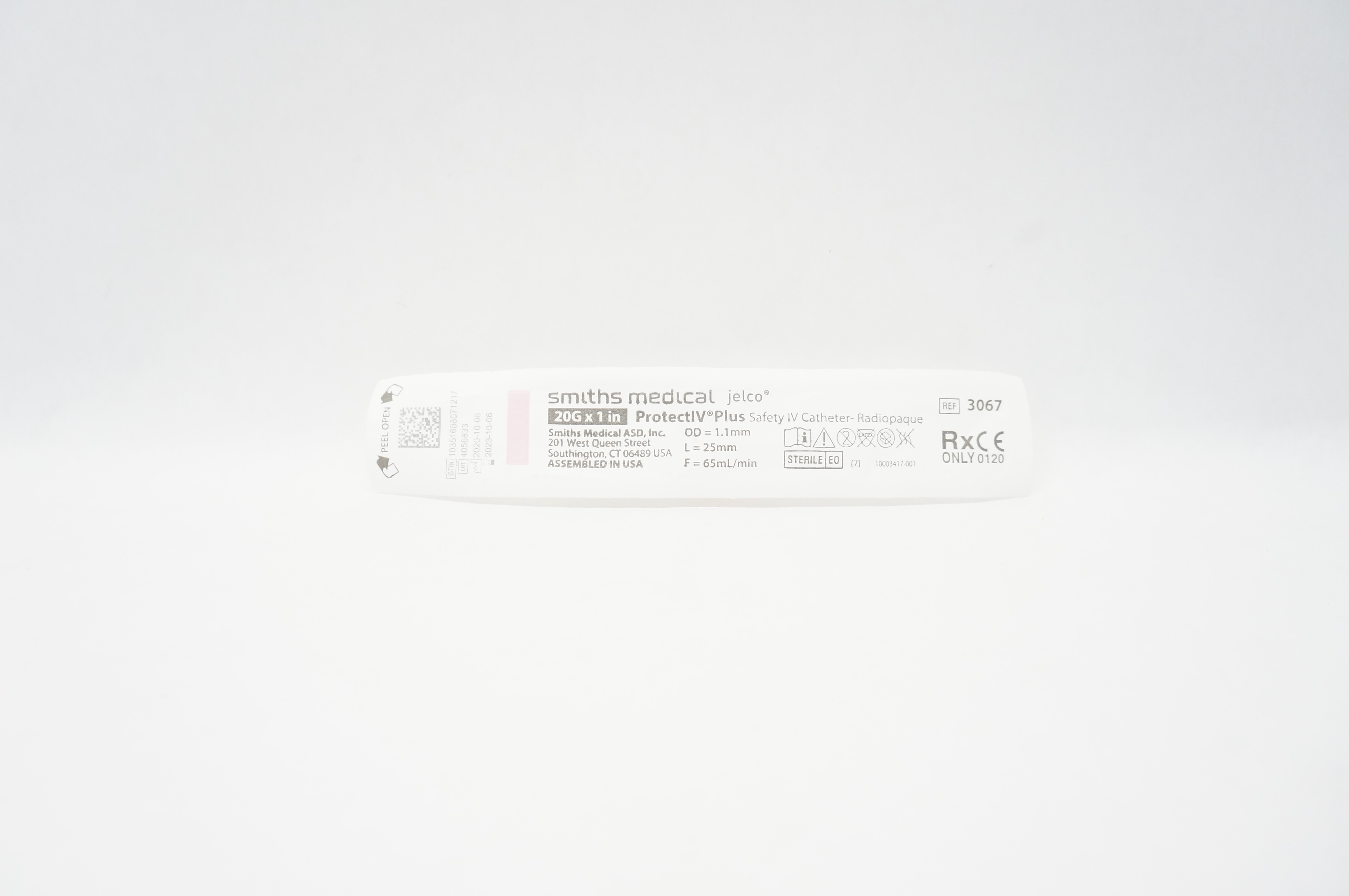 Smiths Medical 3067 Protect IV Plus Safety Cath. Radiopaque 20G x 1inch
