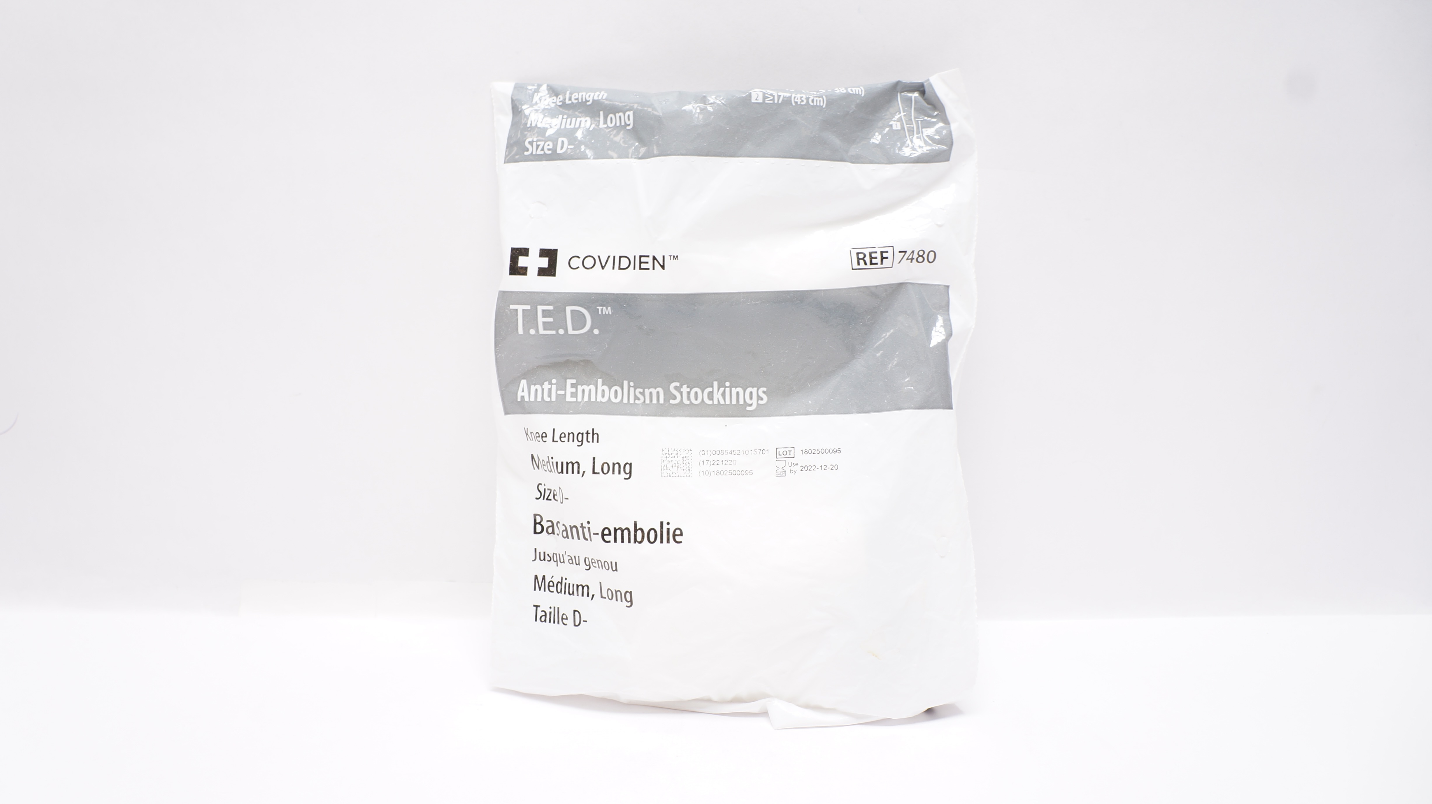 Covidien 7480 T.E.D. Anti-Embolism Stockings Medium, Long, Size D- (x)