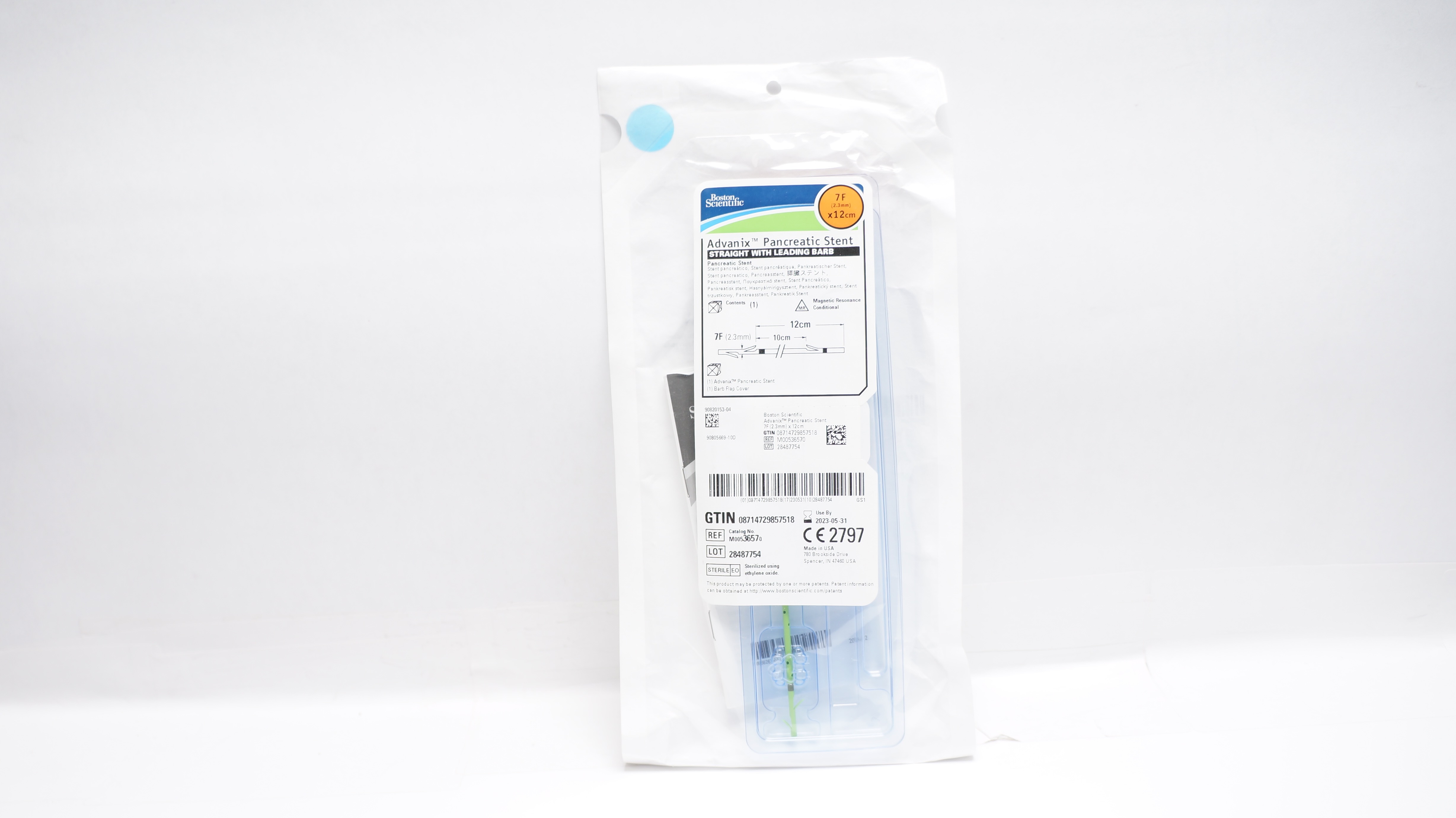 Boston Scientific M00536570 Advanix Pancreatic Straight Stnt 7F x 12cm (x)