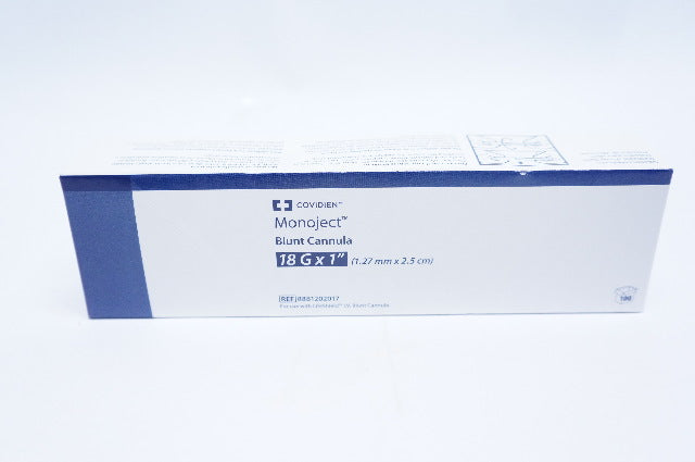 Covidien 8881202017 Monoject Blunt Cannula 18G x 1inch - Box of 100