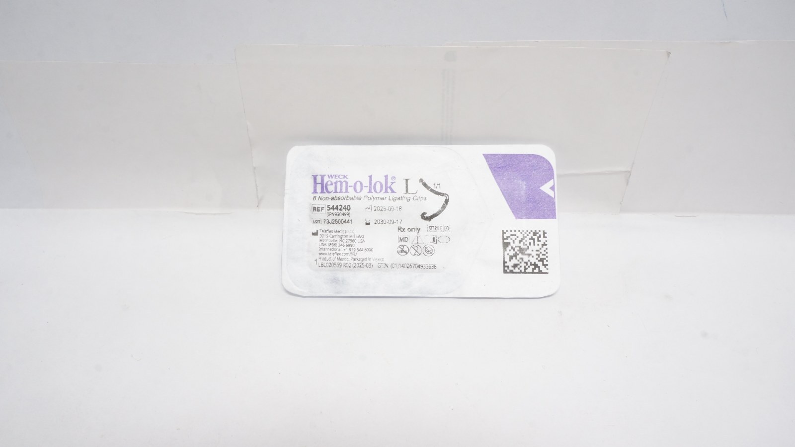 Weck Hem-o-lok L 544240 Ligating Clips Purple Size L