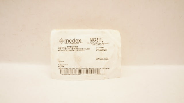 Smiths Medical MX4311L Medex Hi-Flo (TM) 3-Way Stopcock w/ Luer Lock