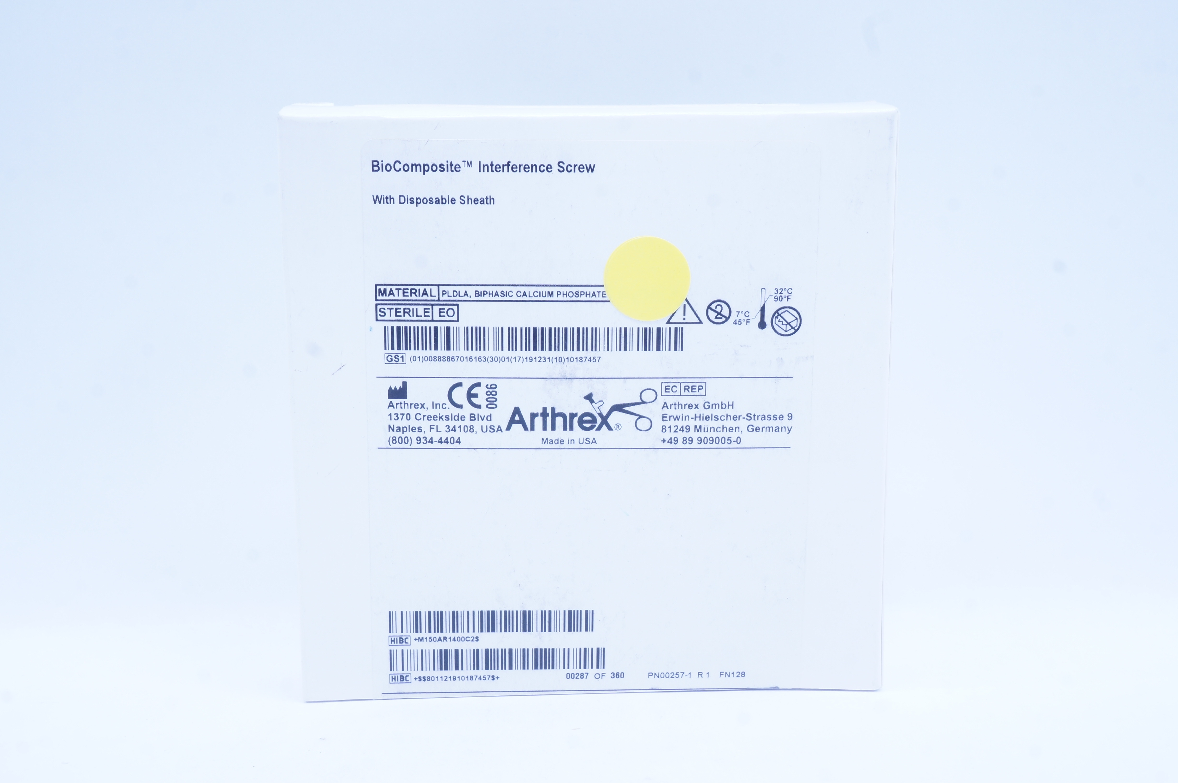 Arthrex AR-1400C BioComposite Interference Screw, 10 mm x 23 mm (x)