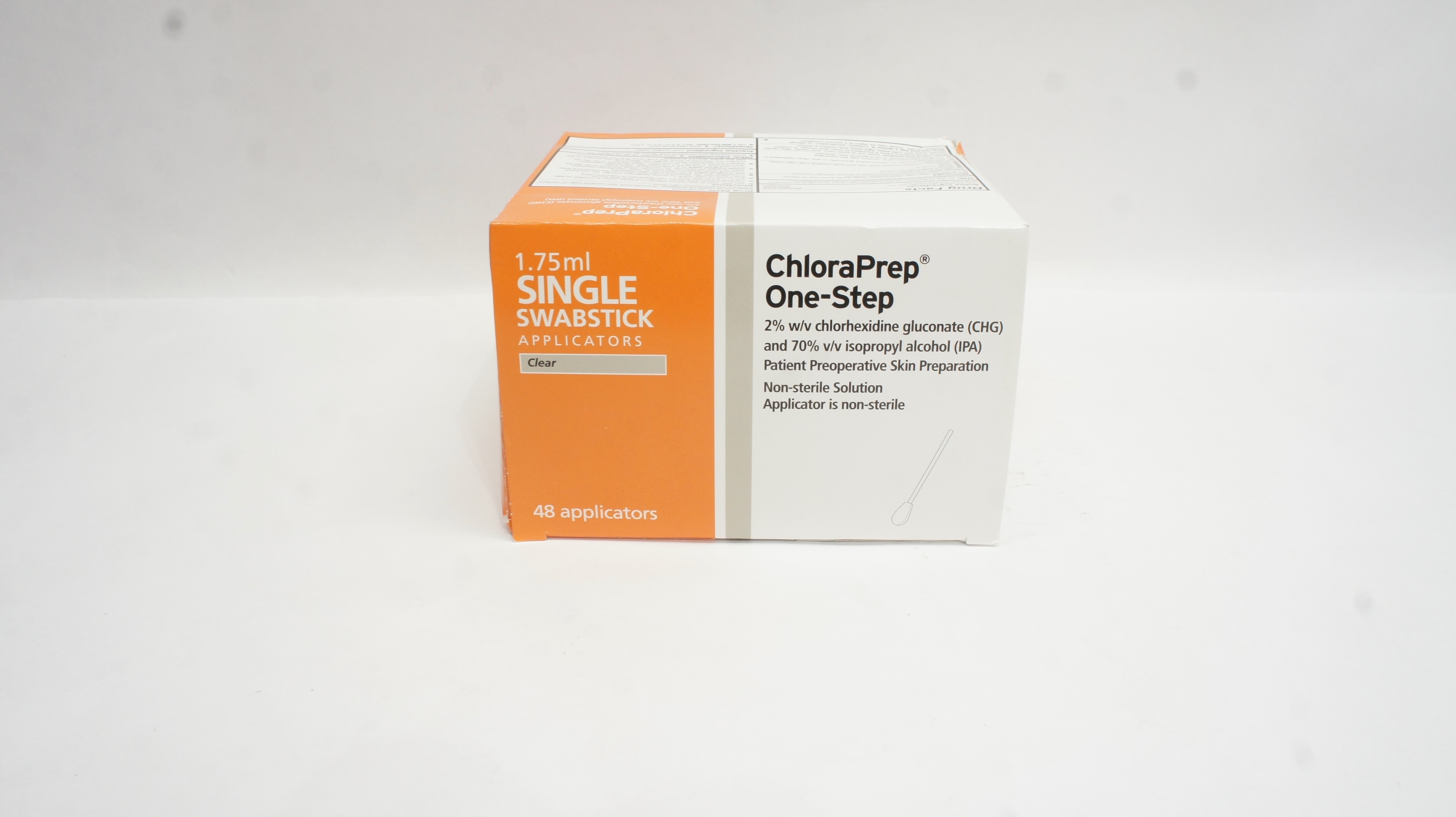 CareFusion 260100 ChloraPrep Single Swabstick 1.75 ml Applicator - Box of 48