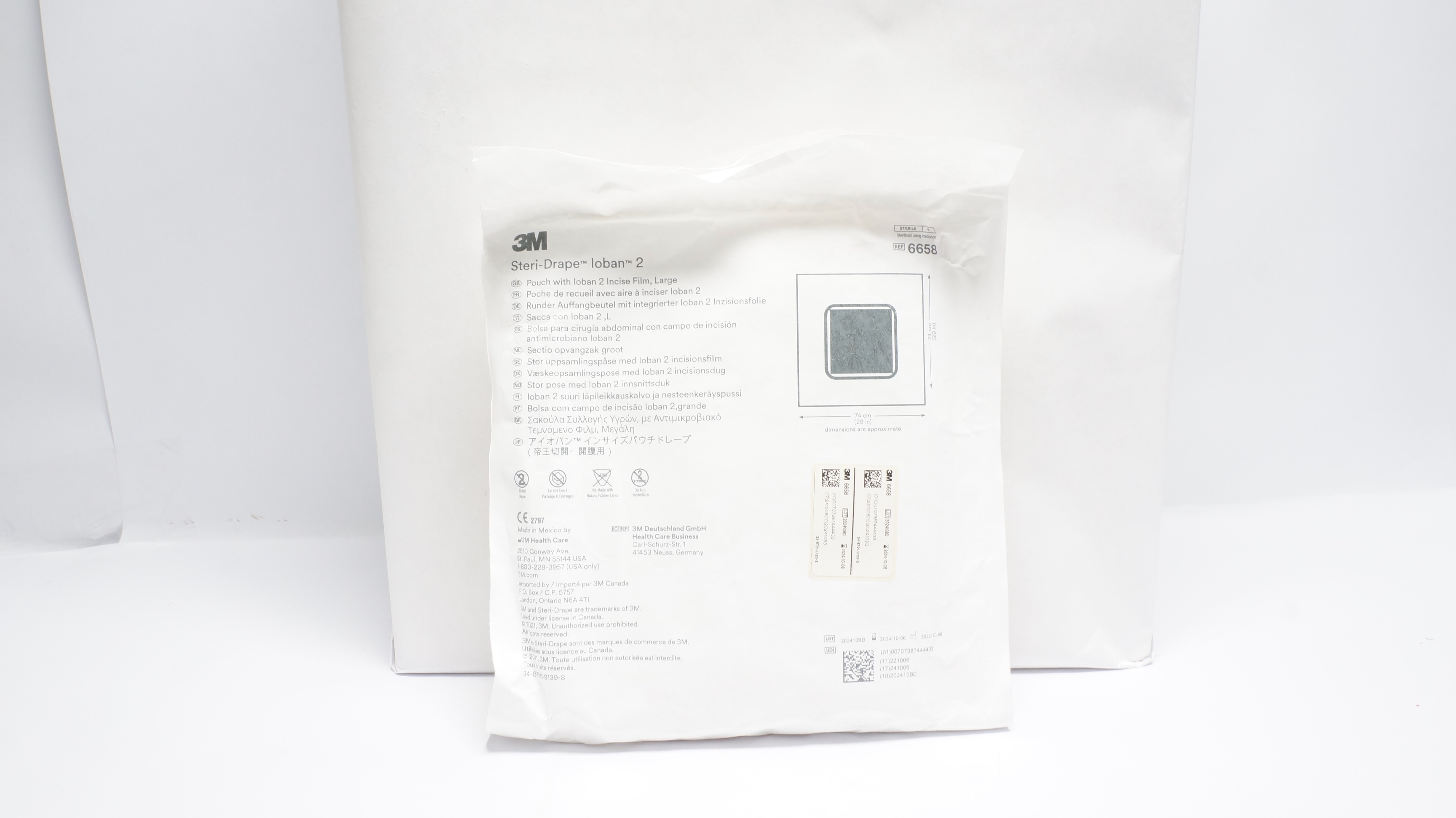 3M 6658 Steri-Drape Pouch with Ioban 2 Incise Film Large 29 x 29inch (x)