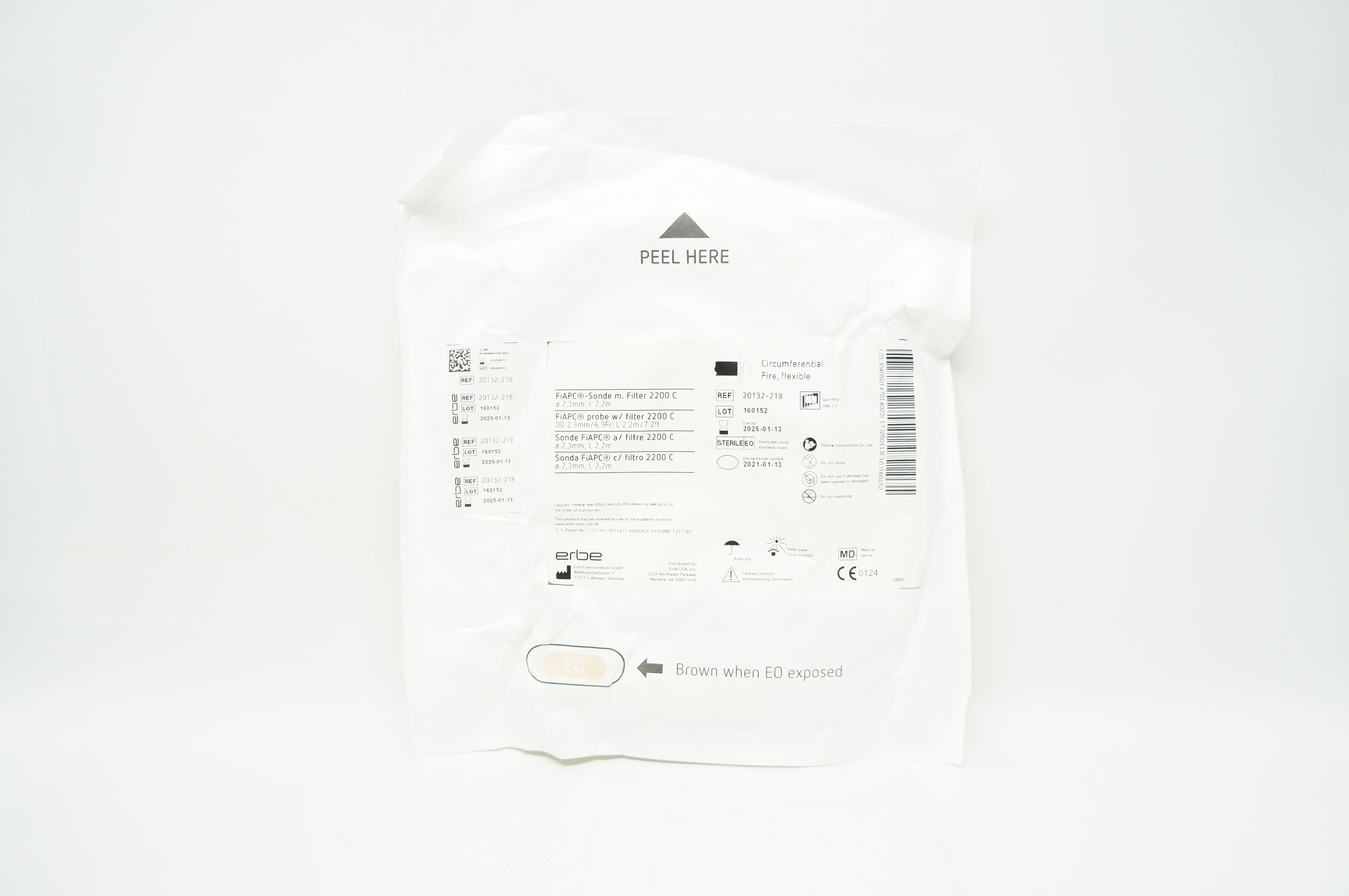 ERBE 20132-218 Circumferential Fire Flexible OD 2.3mm x 6.9Fr L 2.2m x 7.2ft