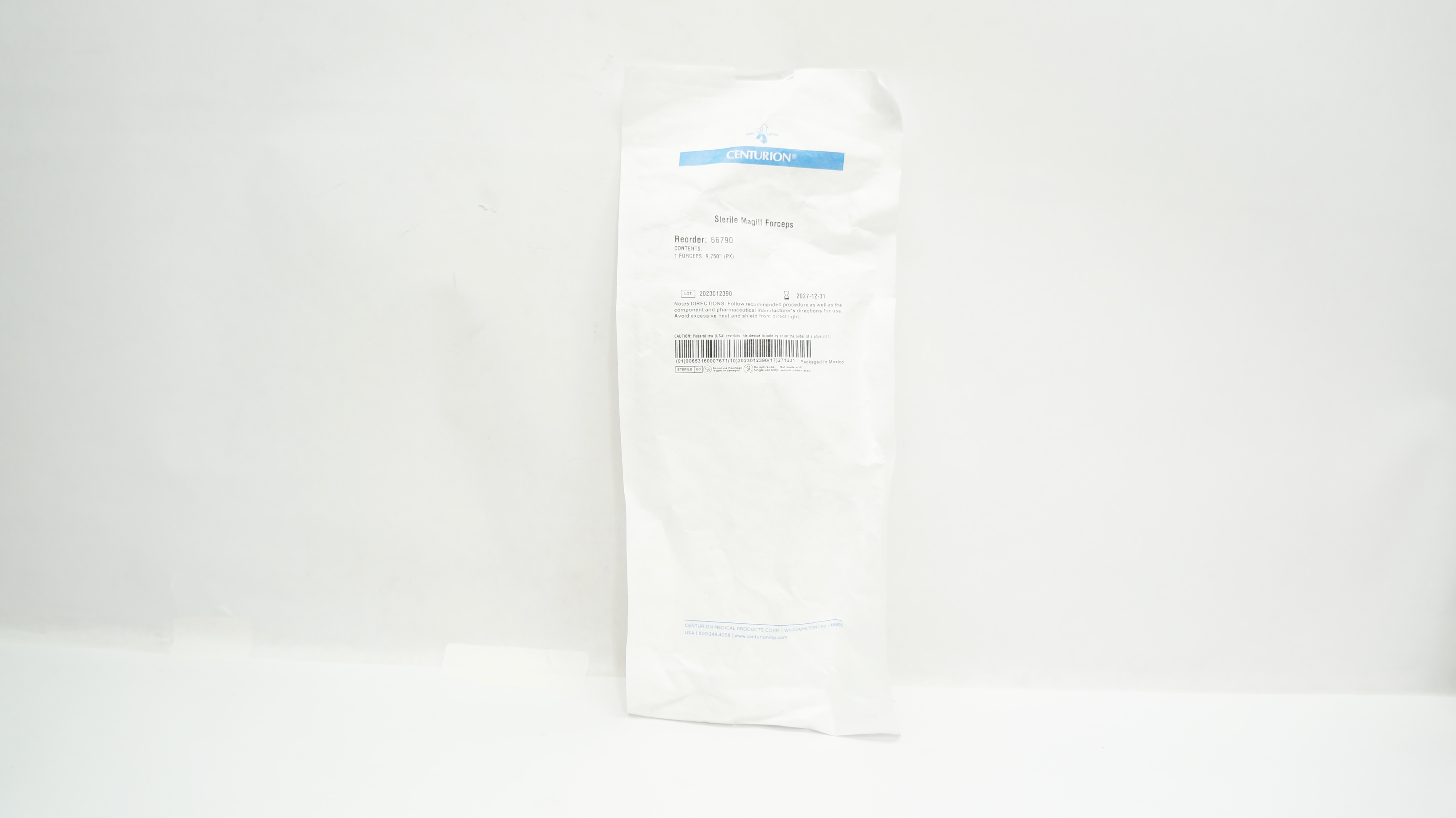 Centurion 66790 Sterile Magill Forceps 9.750inch