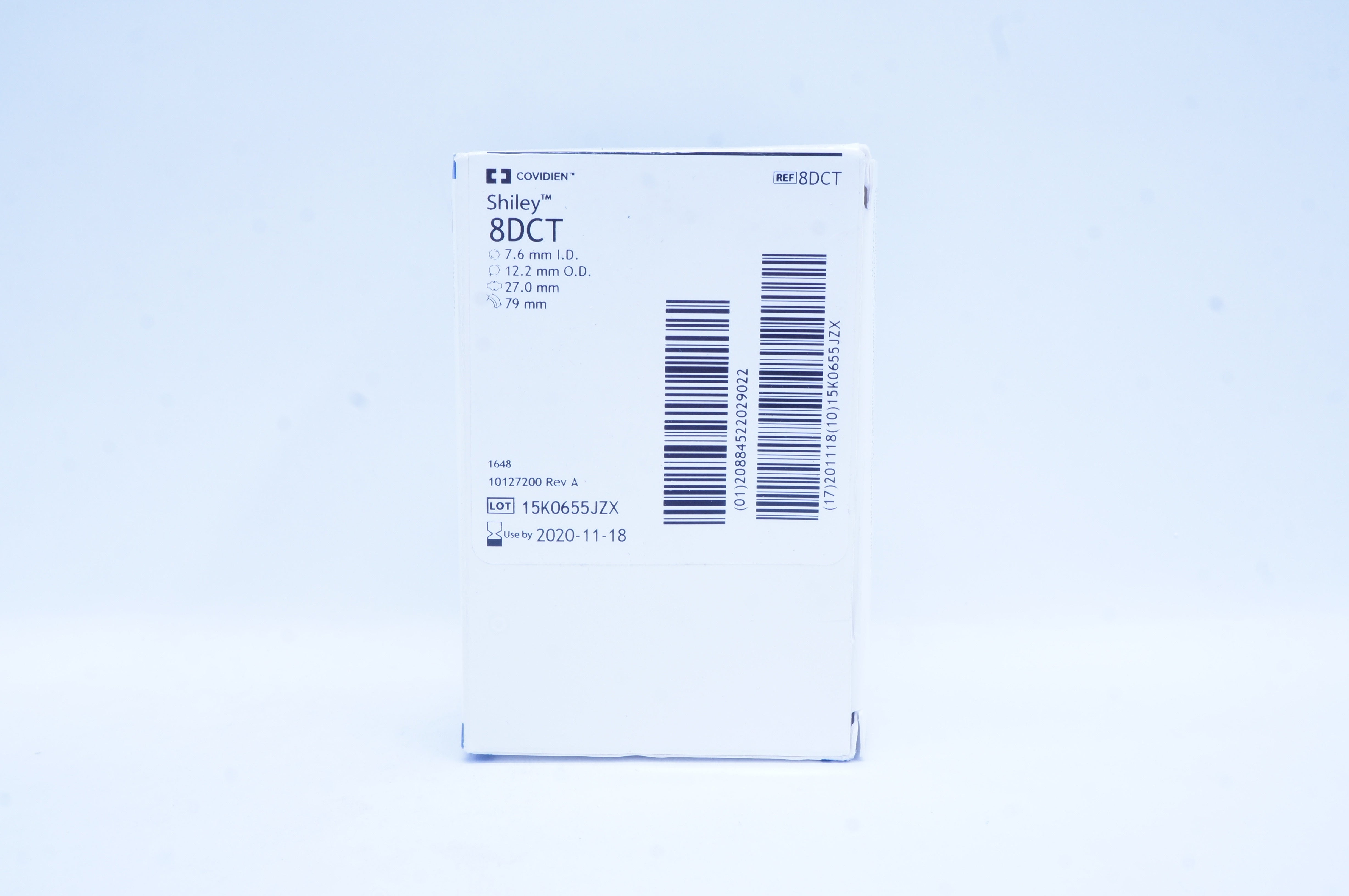 Covidien 8DCT Shiley Tracheostomy Tube Cuffed 7.6mm x 12.2mm x 27.0mm x 79mm (x)