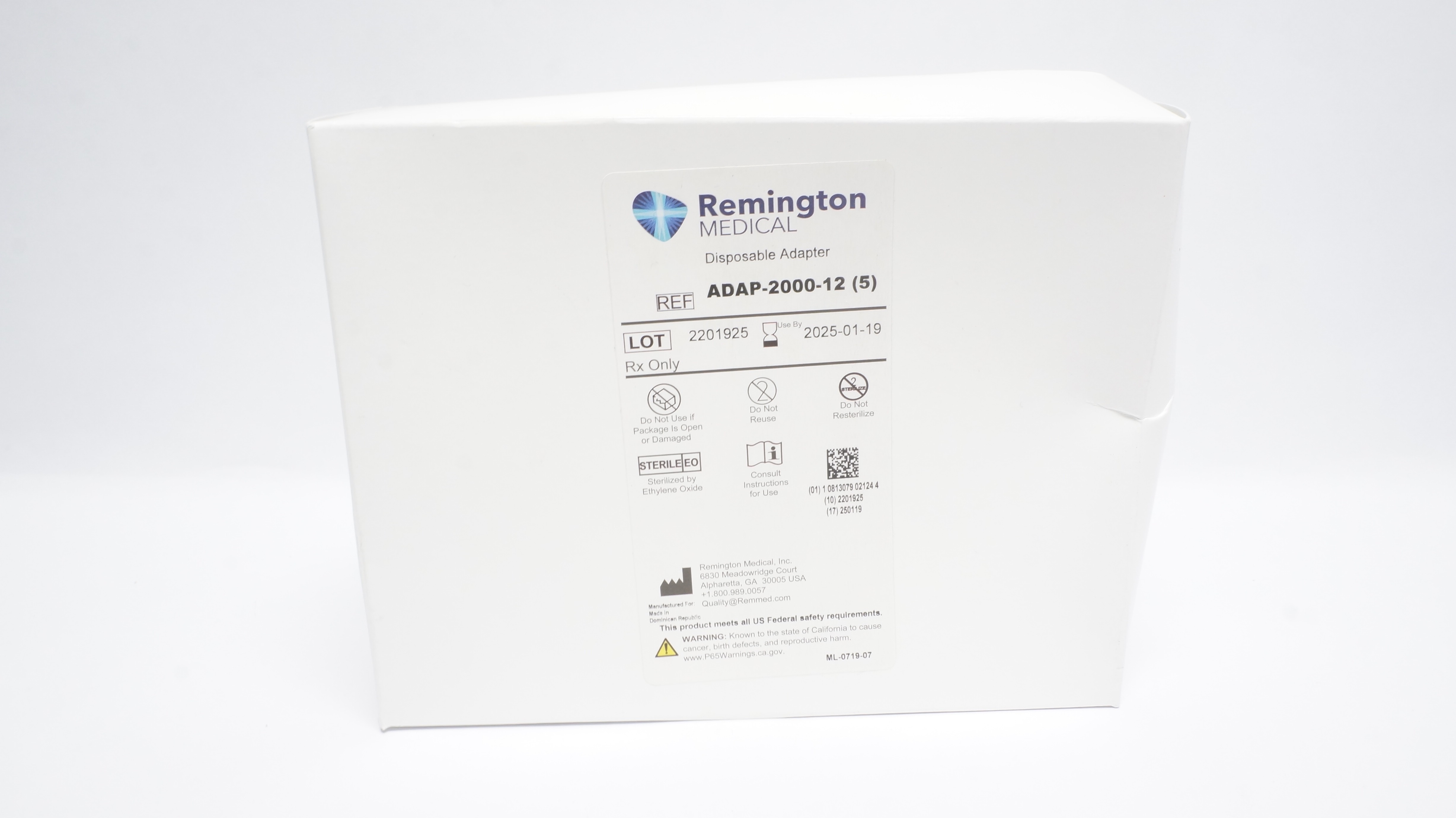 Remington Medical ADAP-2000-12  Disposable Adapter (x) - Box of 5