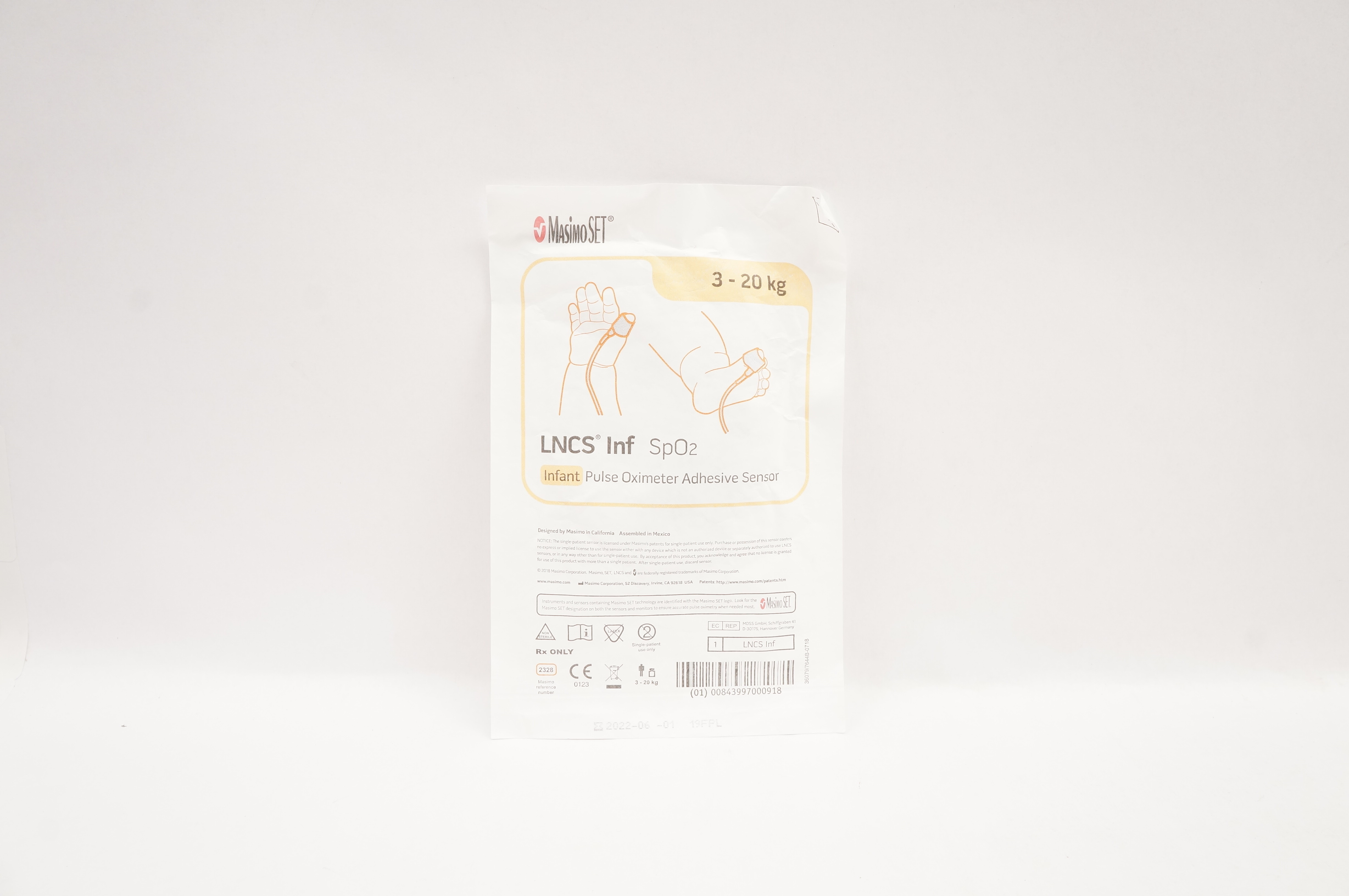 MasimoSet 2328 LNCS Infant SpO2 Pulse Oximeter Adhesive Sensor 3kg - 20kg (x)