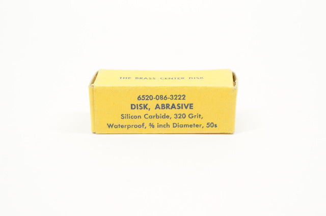 Moore Abrasive Disk Silicone Carbride, 320 Grit, Waterproof 5/8inch - Box of 50