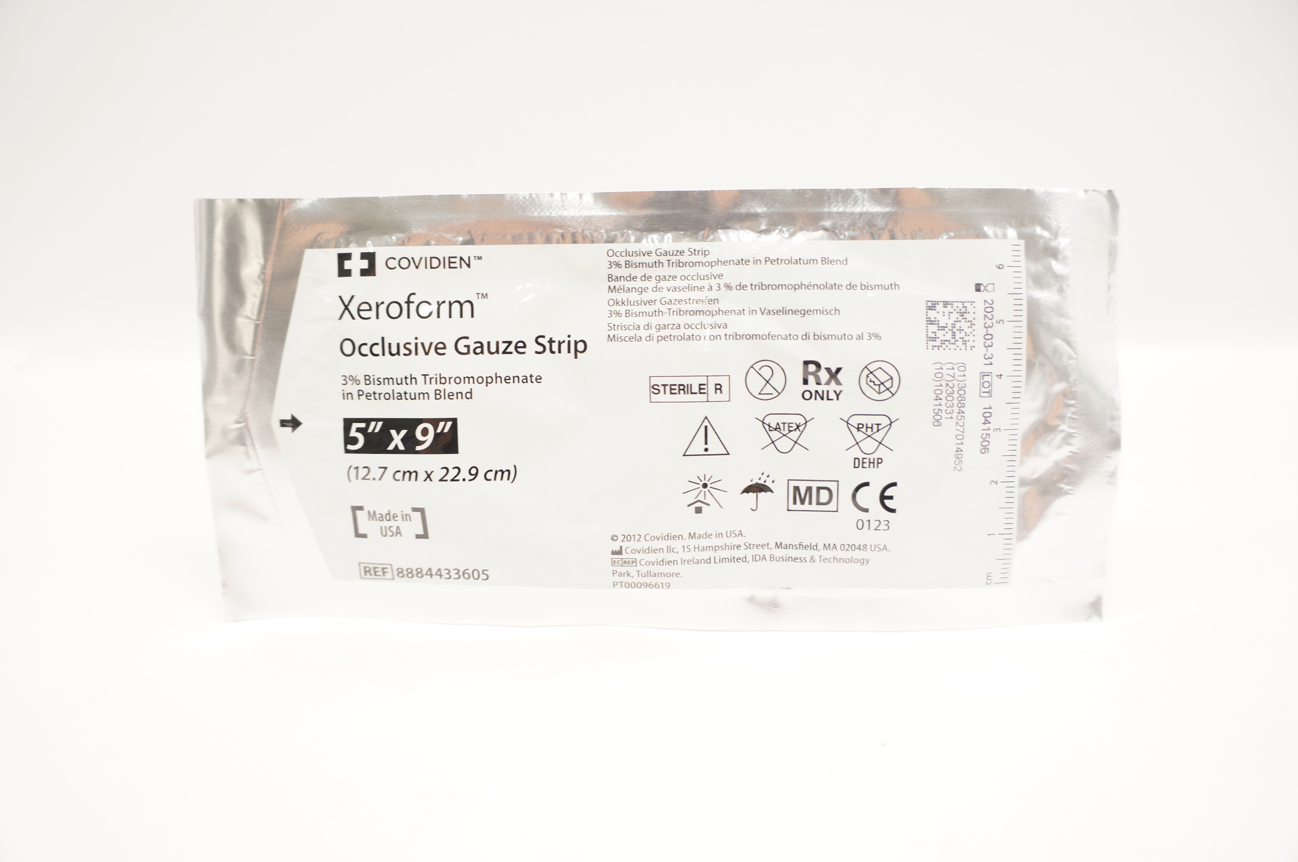 Covidien 8884433605 Xeroform Occlusive Gauze Strip 5inch x 9inch