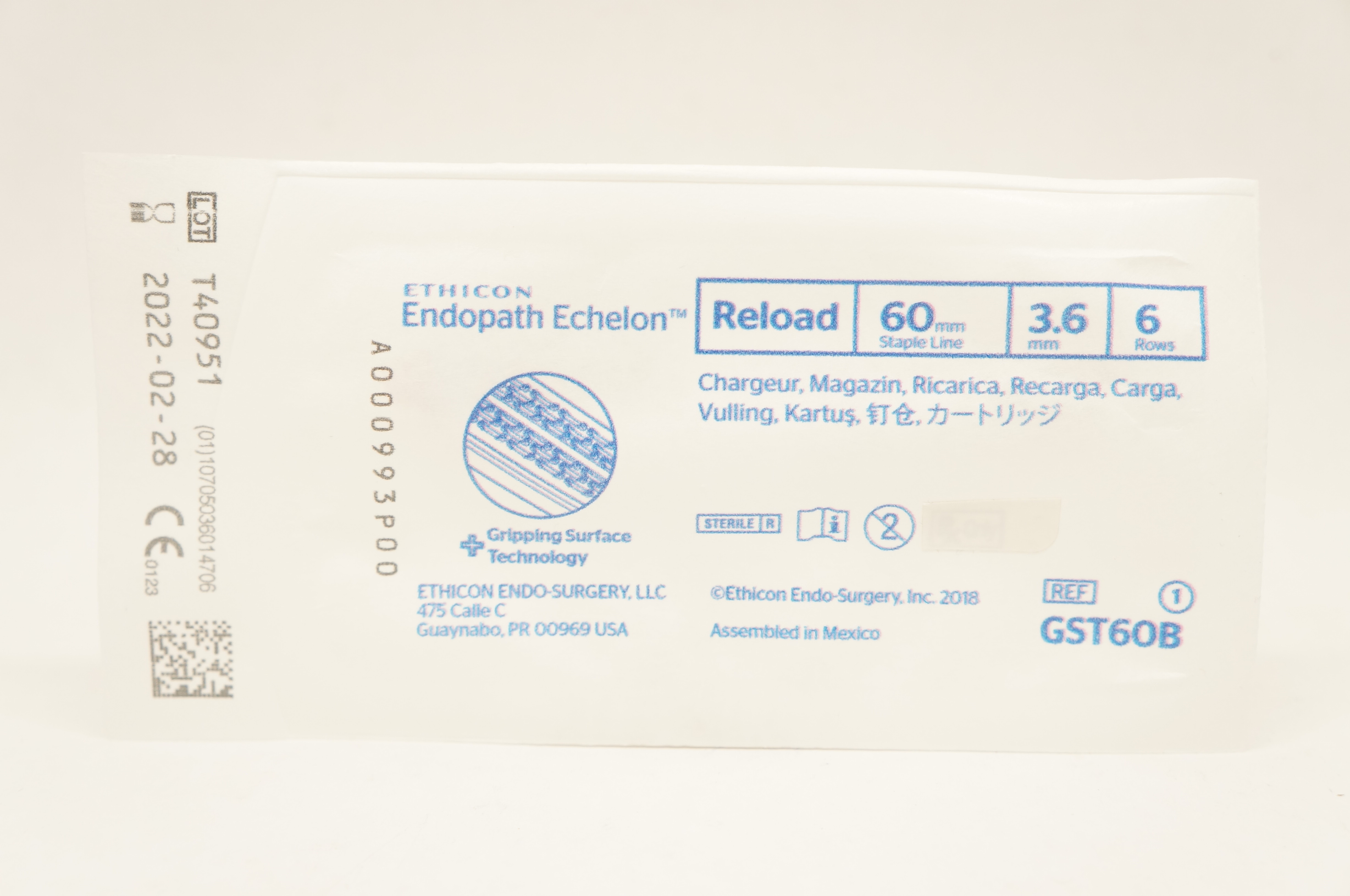 Ethicon GST60B Echelon Endopath Reload 60mm x 3.6mm, 6 Rows (x)