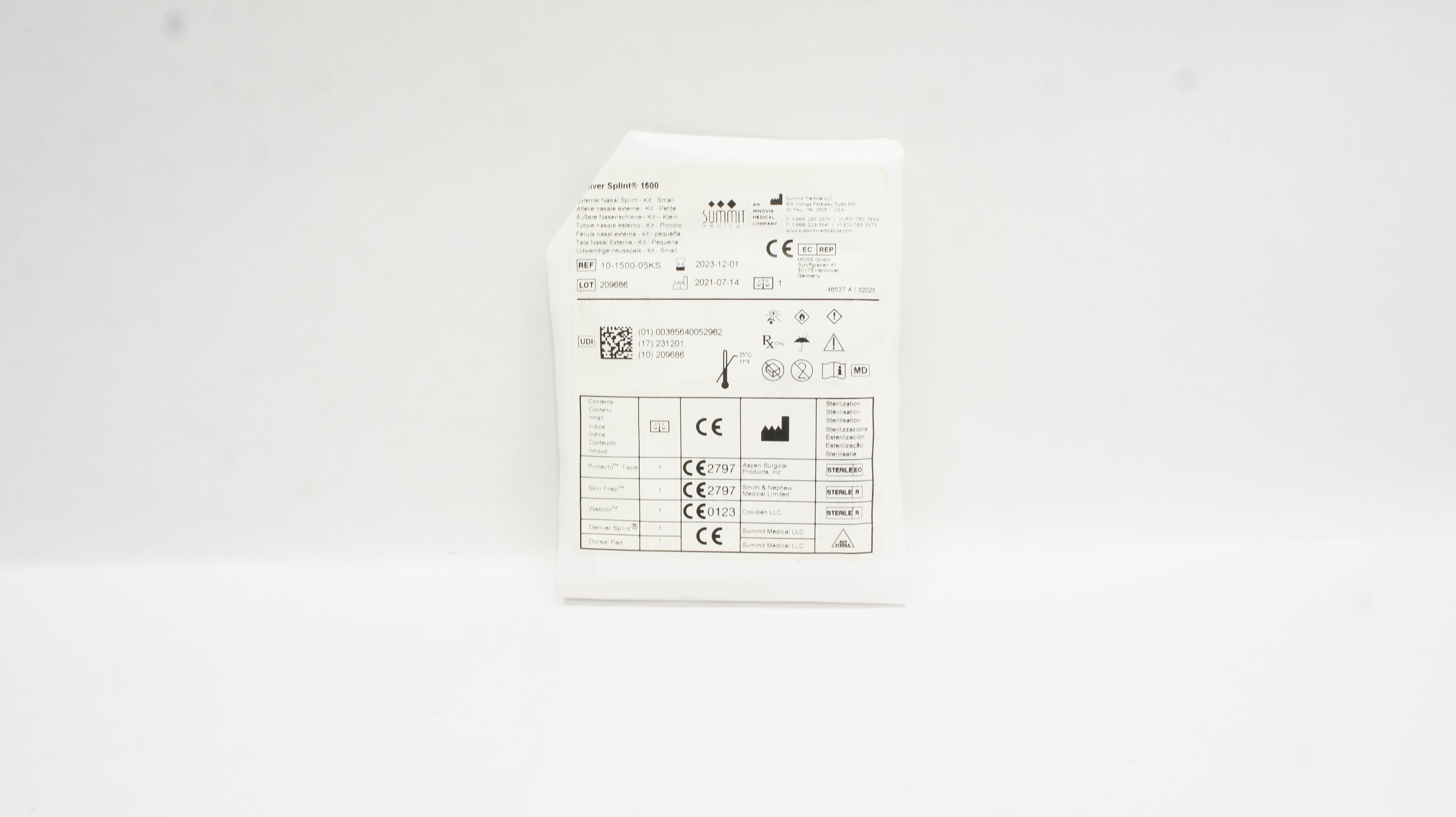 Summit Medical 10-1500-05KS  External Nasal Splint Kit, Small (x)