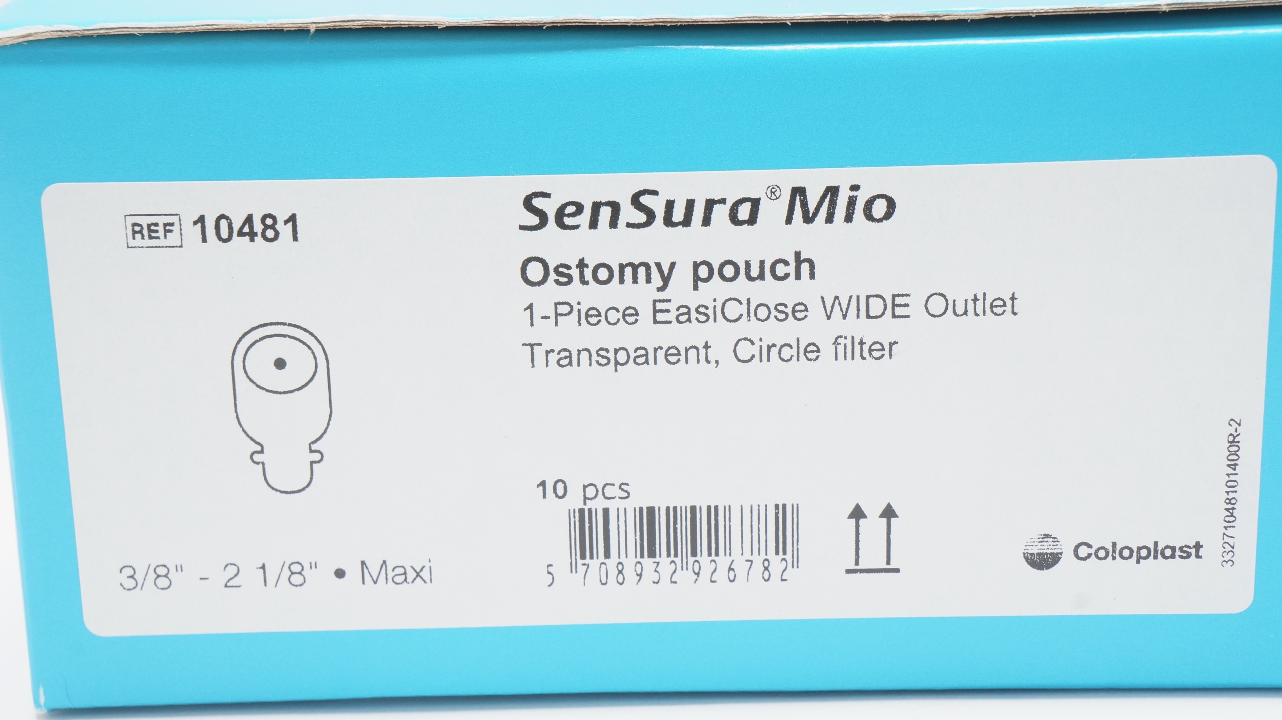 Coloplast 10481 SenSura Mio Ostomy Pouch 3/8inch x 2-1/8inch (x) - Box of 10