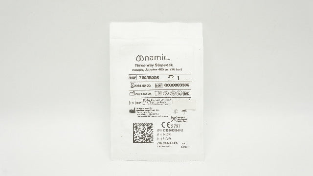 Medline 70035008 Namic Tree-Way Stopcock Rotating Adaptor 400 psi