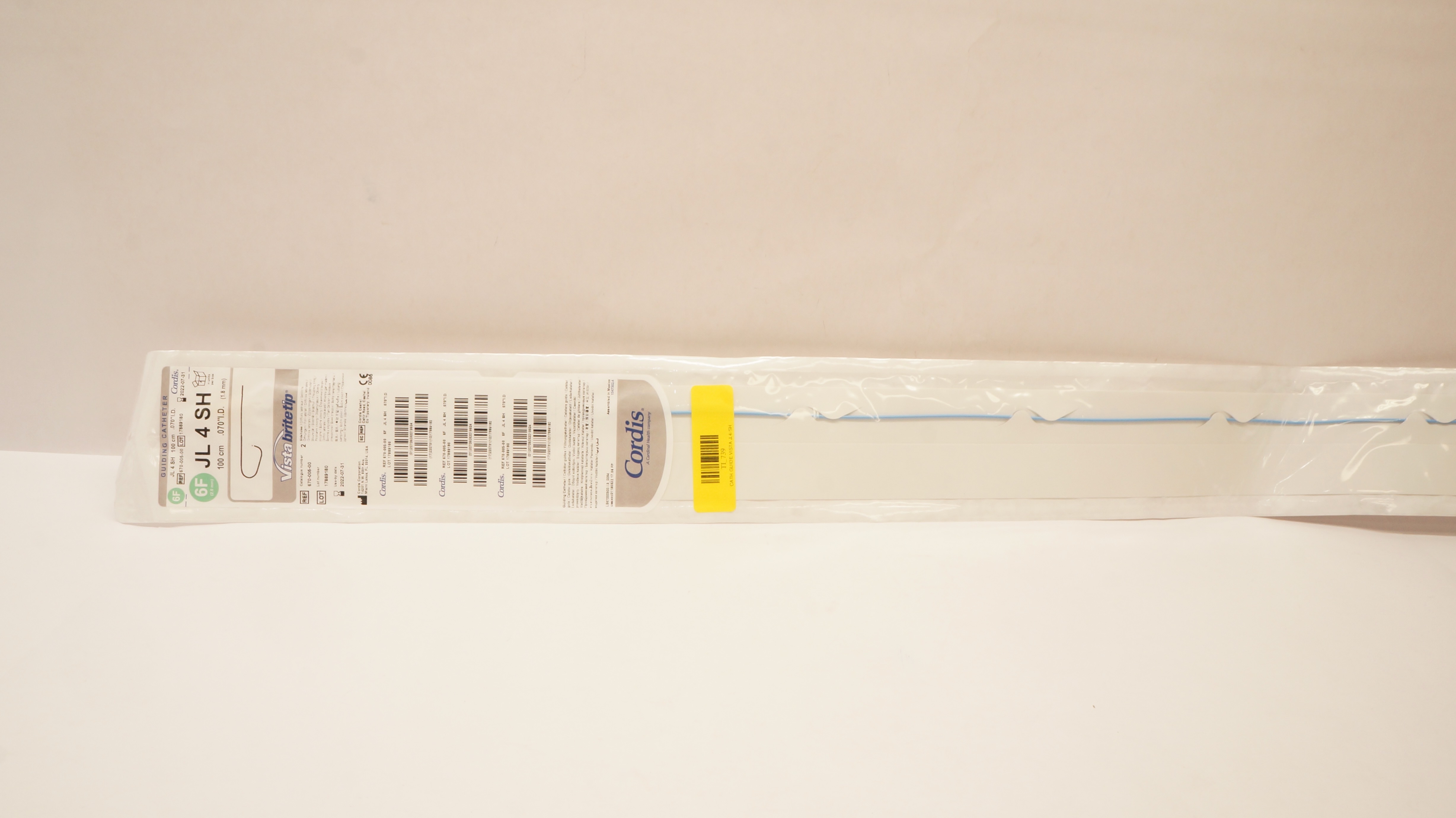 Cordis 670-005-00 Vista Britetip Guiding Cath. JL 4SH 6F x 100cm x .070inch (x)