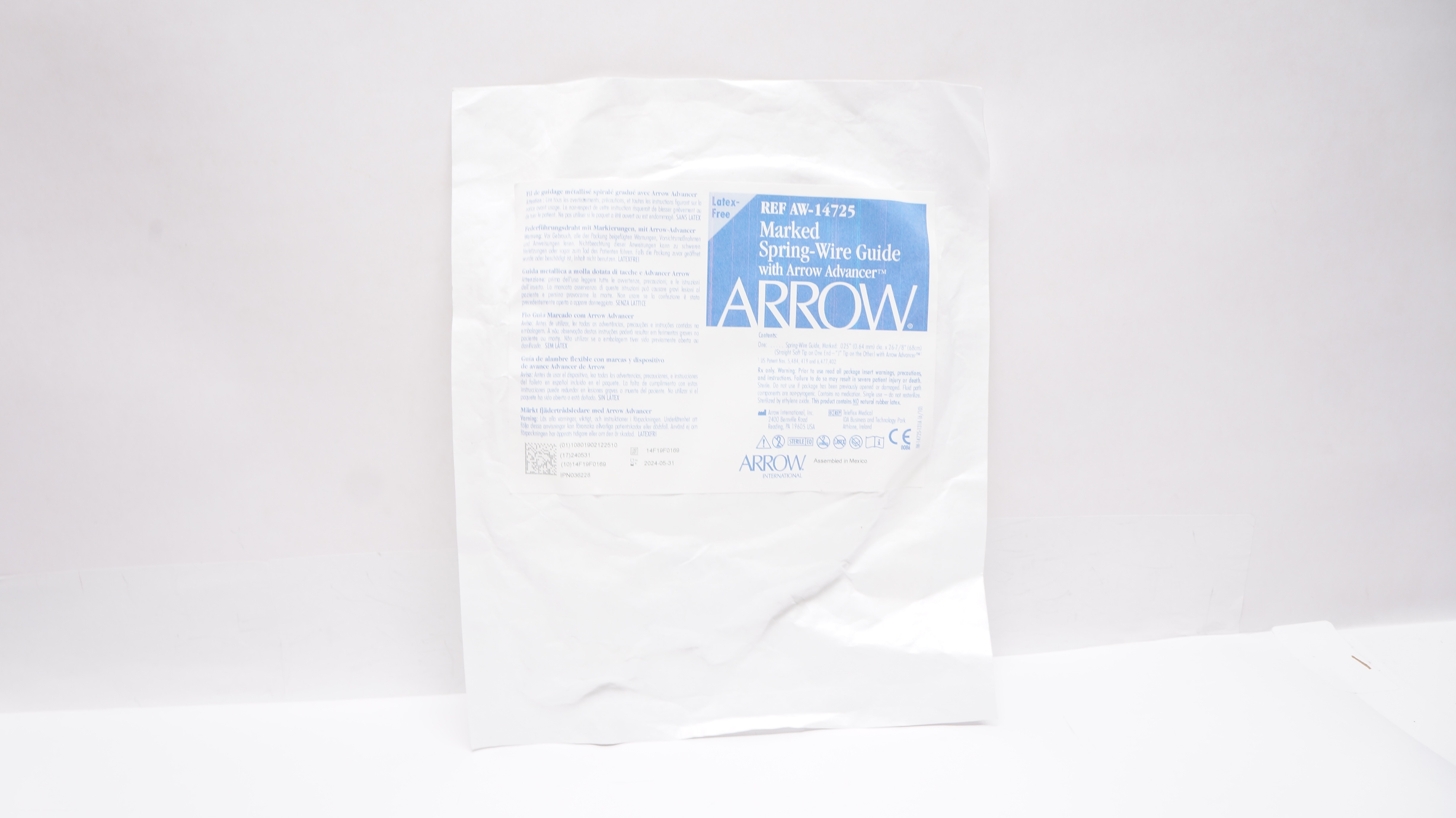 Arrow AW-14725 Marked Spring Wire Guide w/Advancer .025inch x 68cm