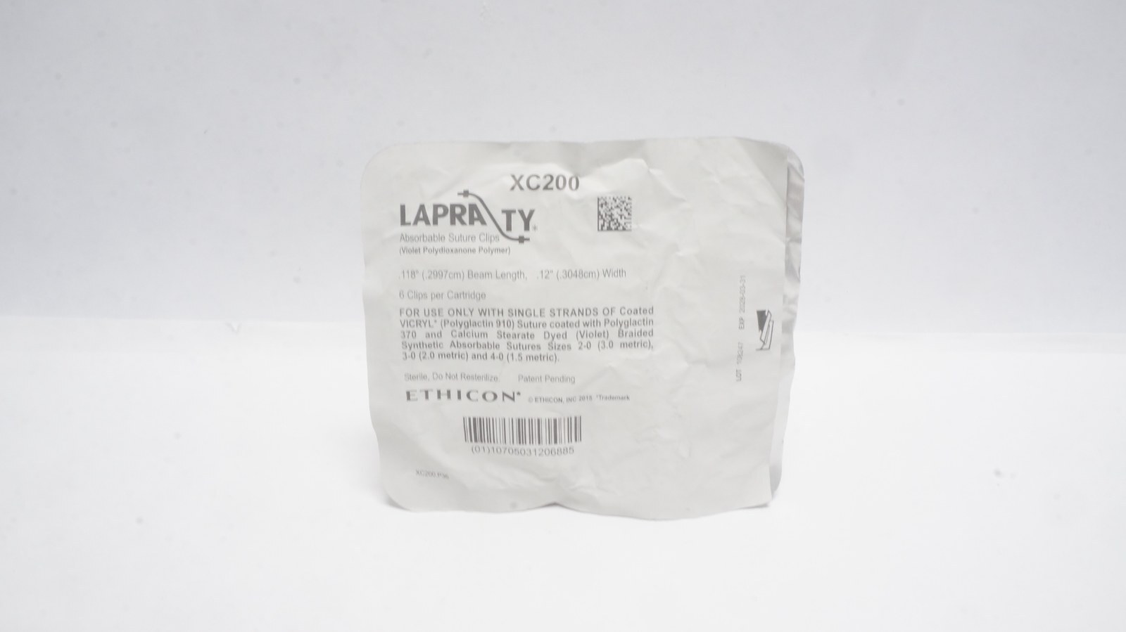 ETHICON XC200 LAPRA-TY Absorbable Suture Clips 6 Clips/Cartridge