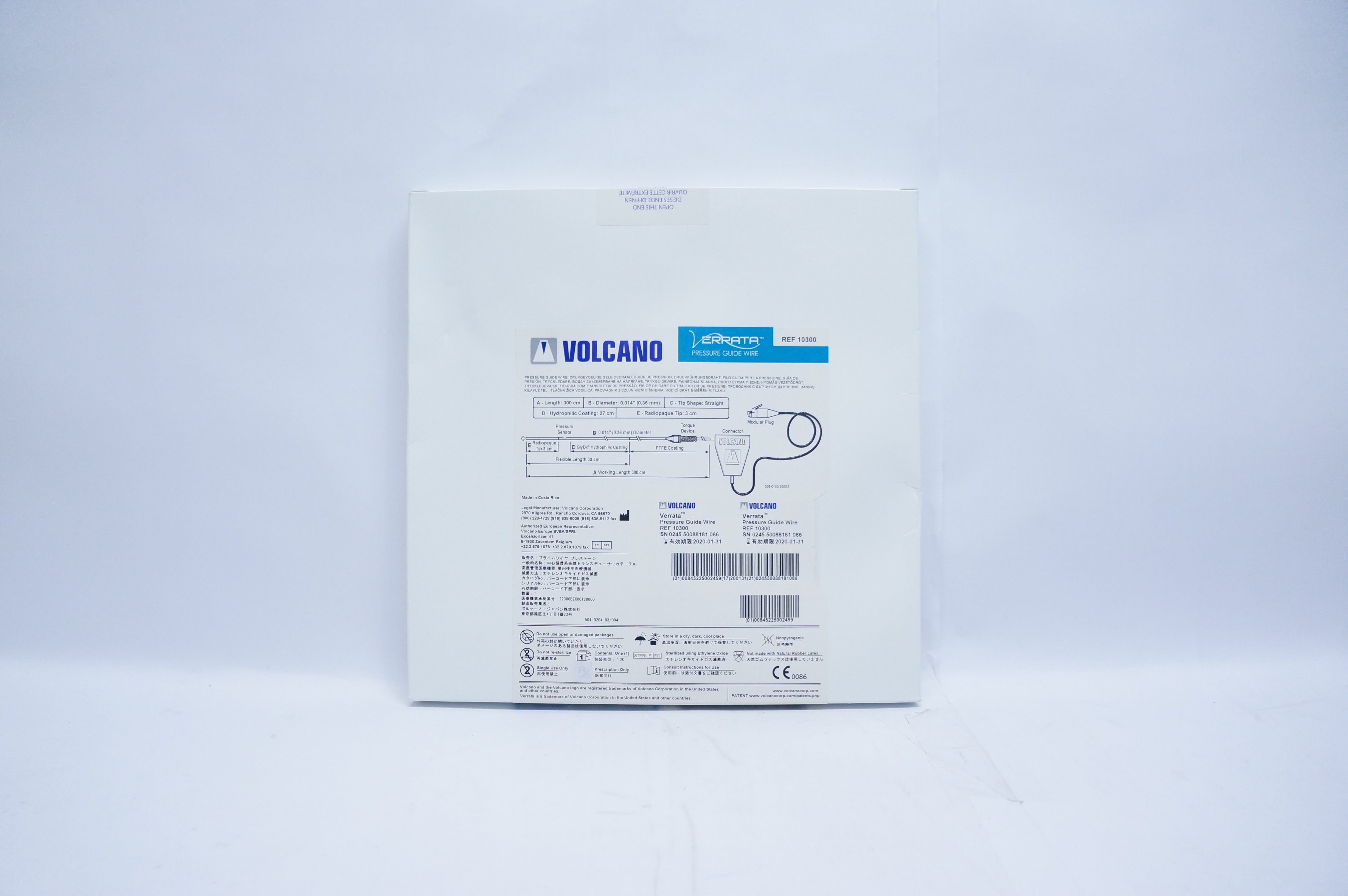 Volcano 10300 Verrata Pressure Guide Wire 300cm x 0.014inch x 27cm x 3cm (x)