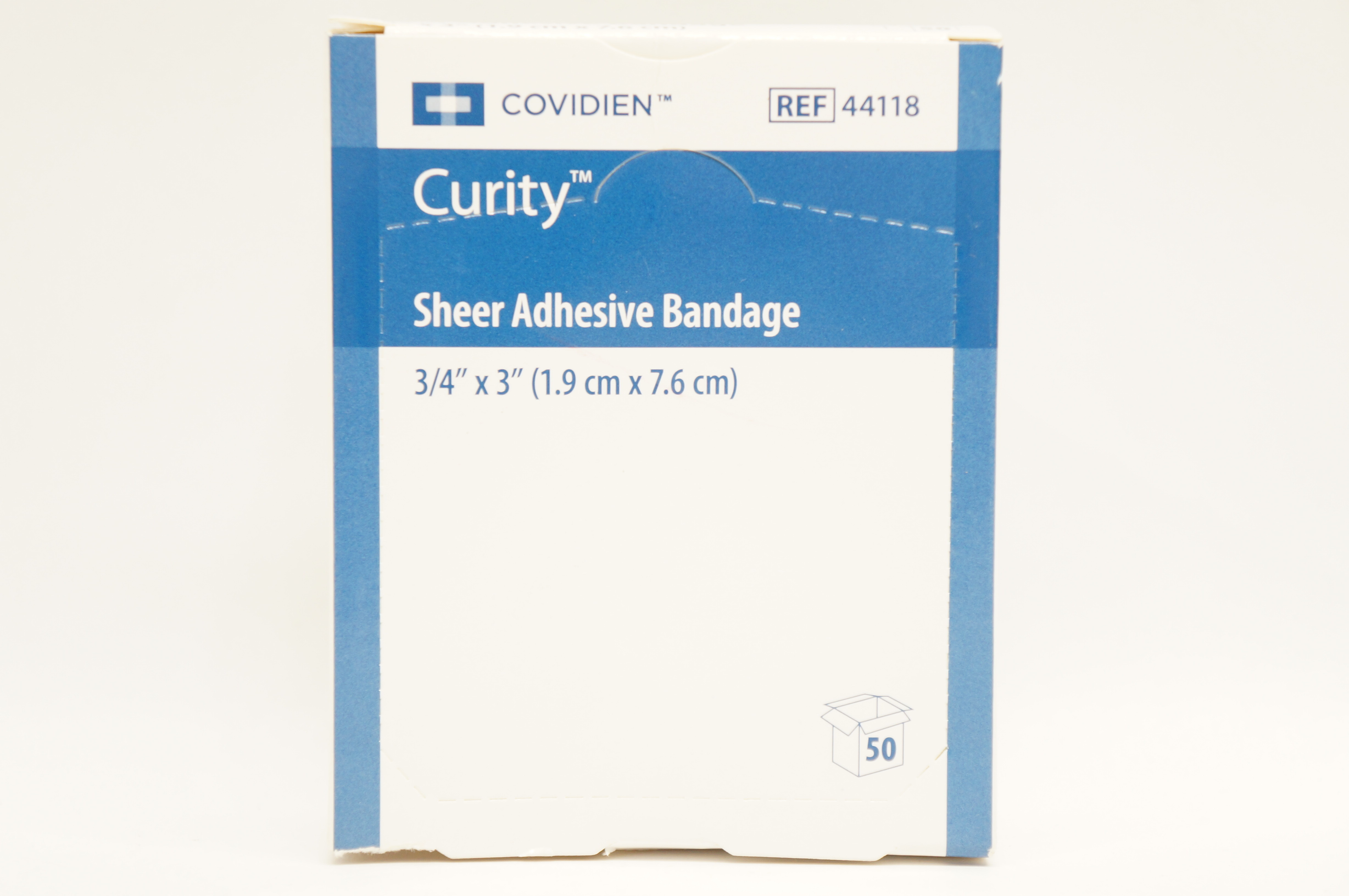 Covidien 44118 Curity Sheer Adhesive Bandage 3/4inch x 3inch - Box of 50