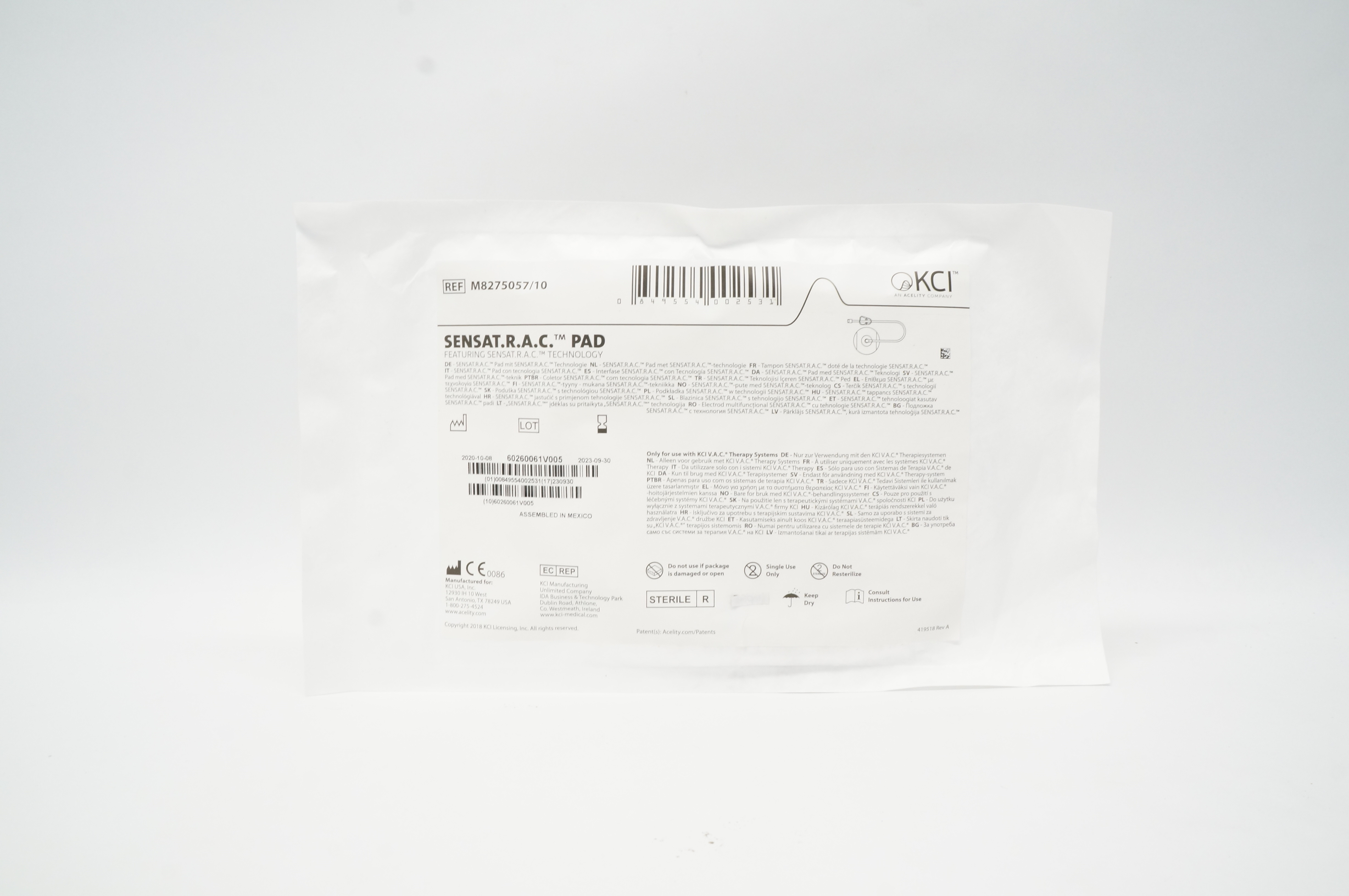 KCI M8275057/10 SensaT.R.A.C. Pad
