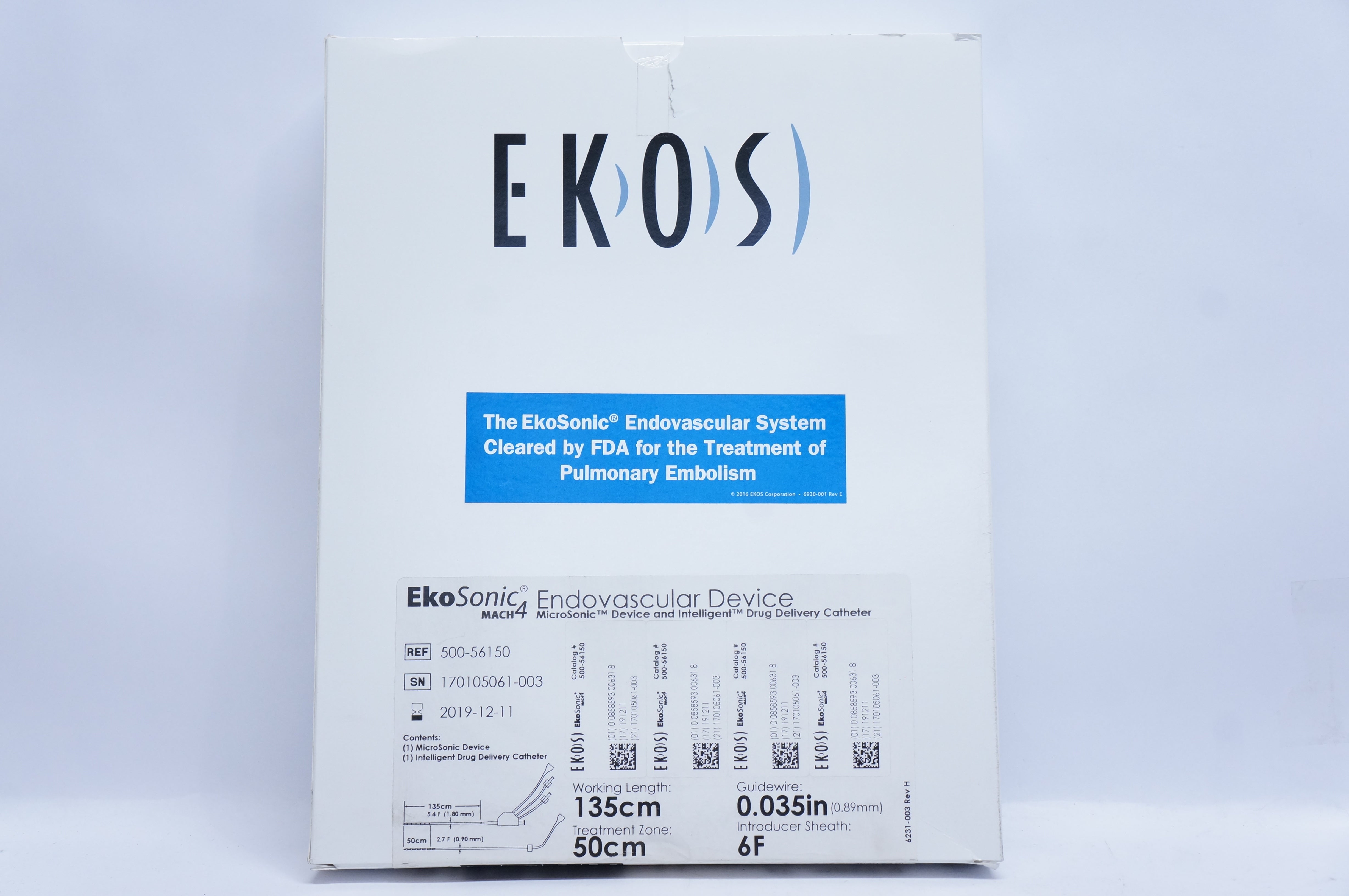 Ekos 500-56150 EkoSonic Endovascular Device 0.035inch x 50cm x 135cm (x)