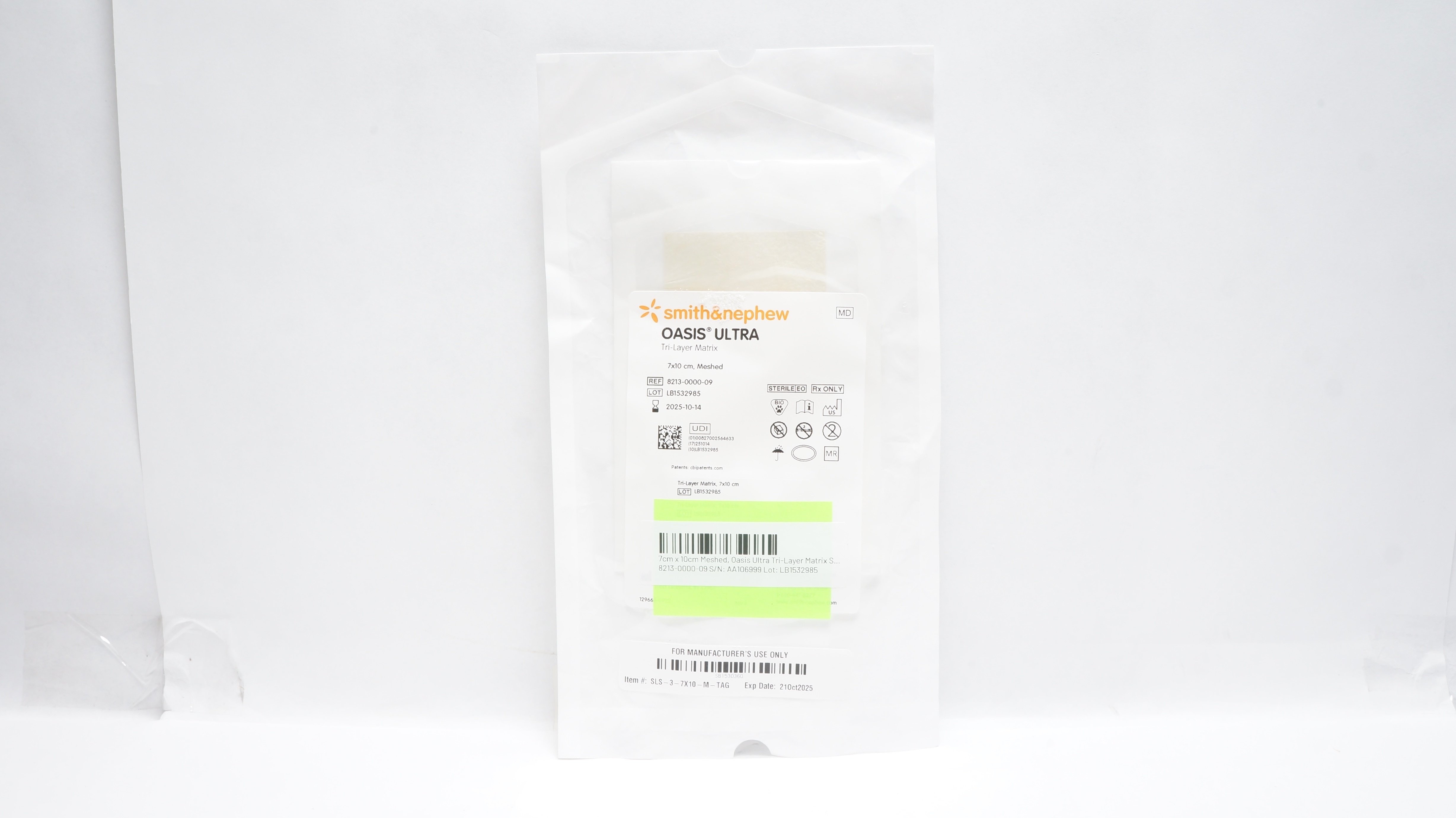 Smith&Nephew 8213-0000-09 Oasis Ultra Tri-Layer Matrix,  Meshed, 7x10cm