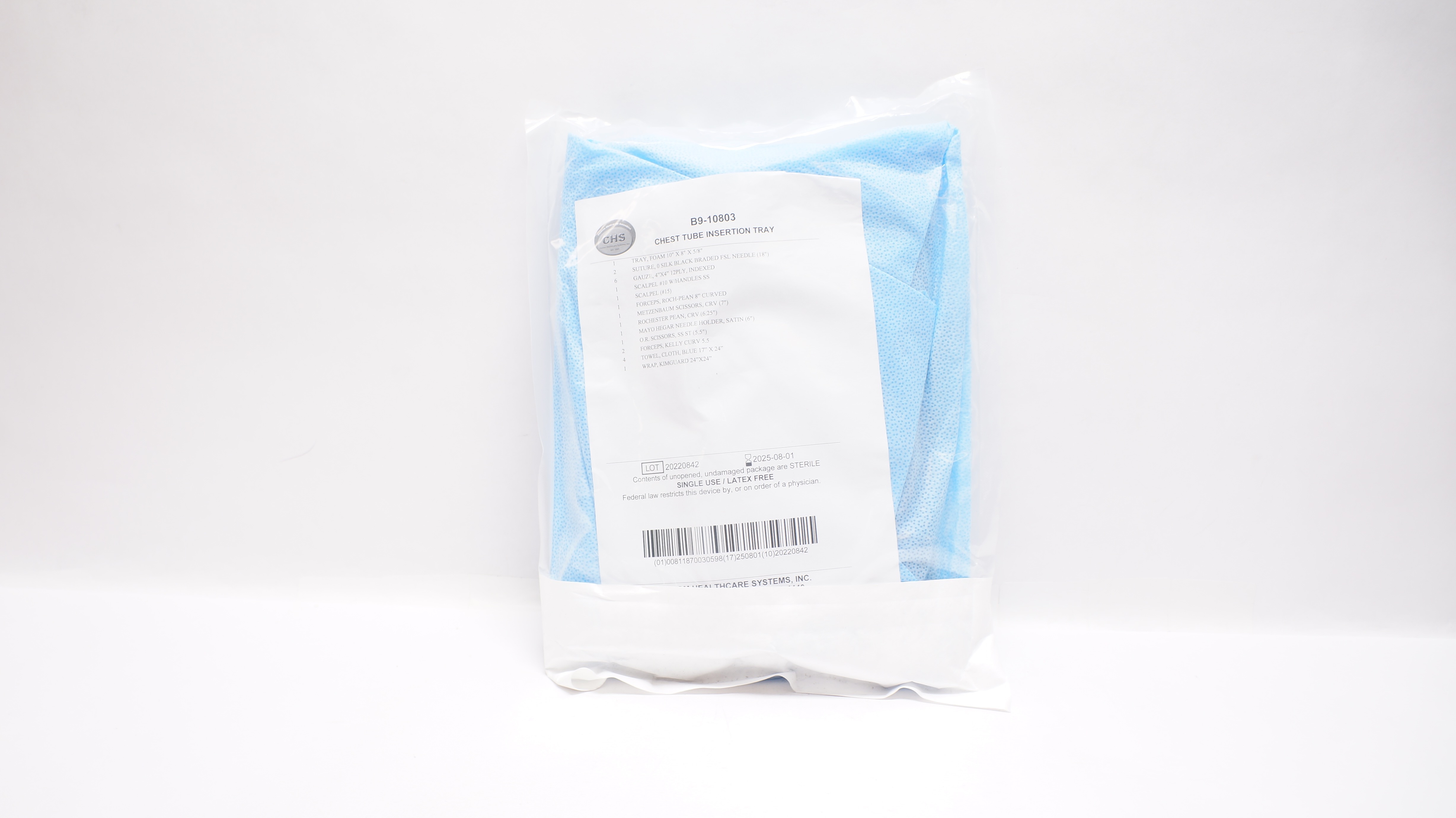 CHS B9-10803 Chest Tube Insertion Tray
