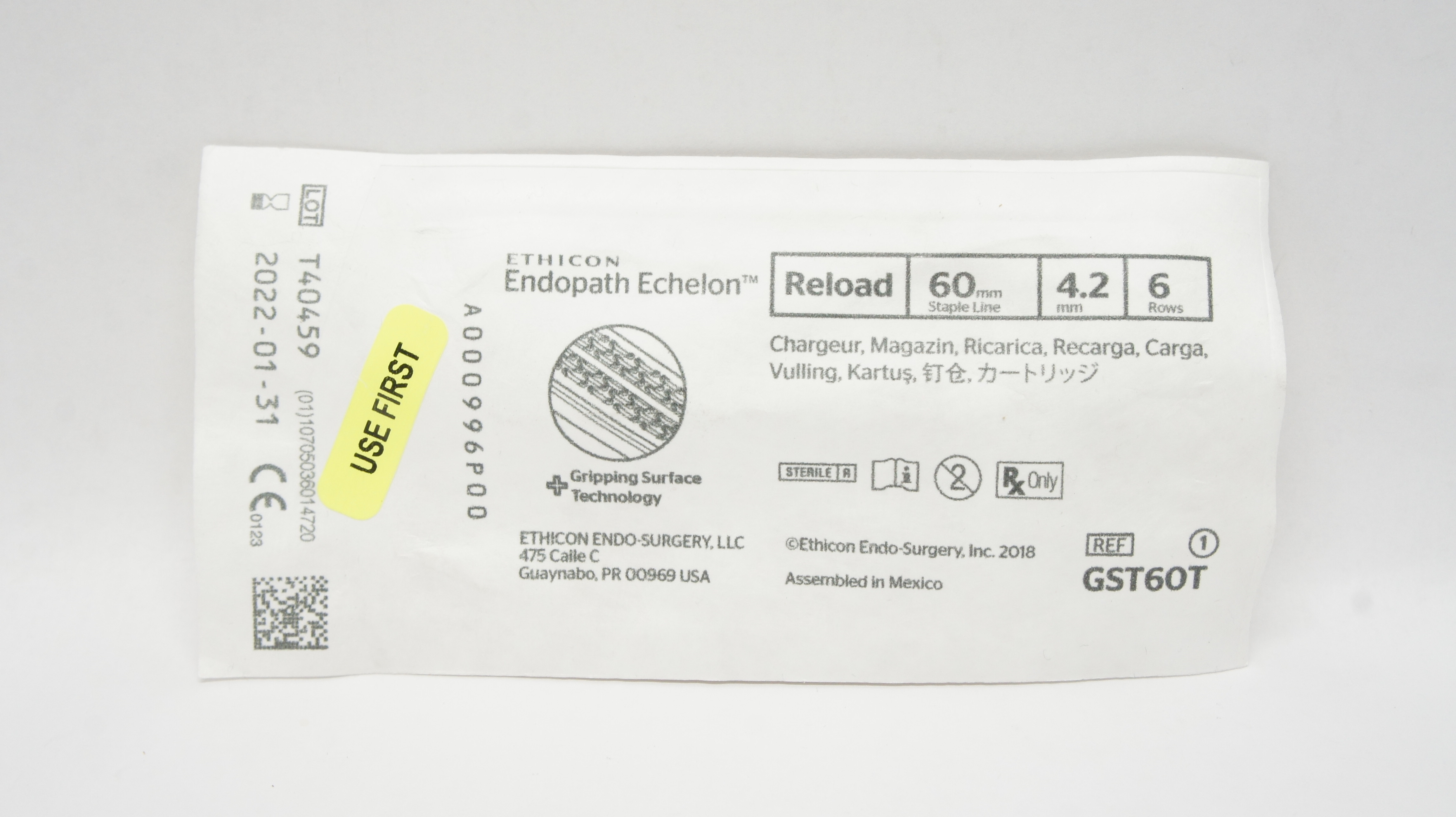 Ethicon GST60T Endopath Echelon Reload 60mm x 4.2mm 6 Rows (x)