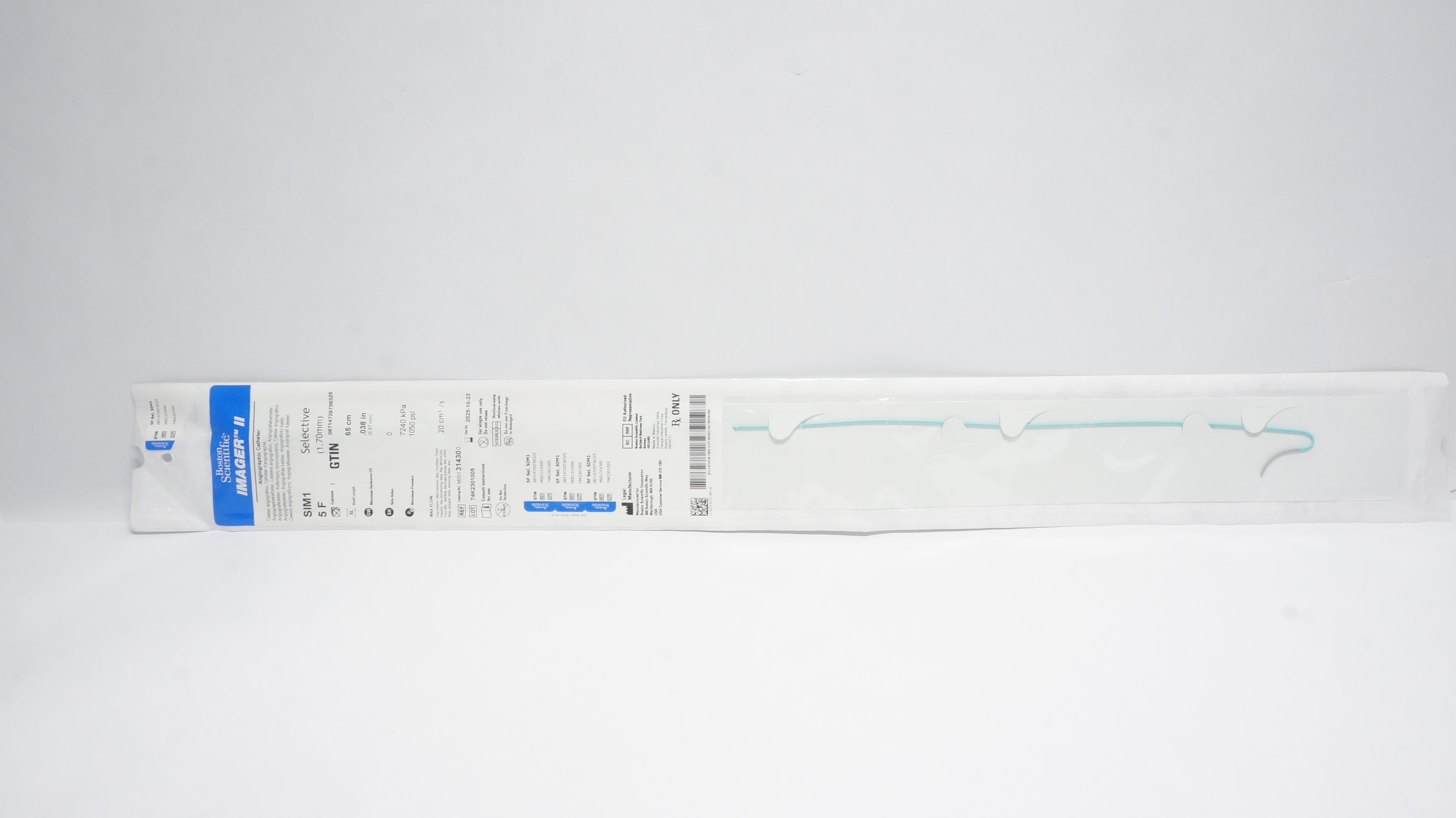 Boston Scientific 31430 Imager II SIM1 Selective Angiographic Cath. 5F (x)