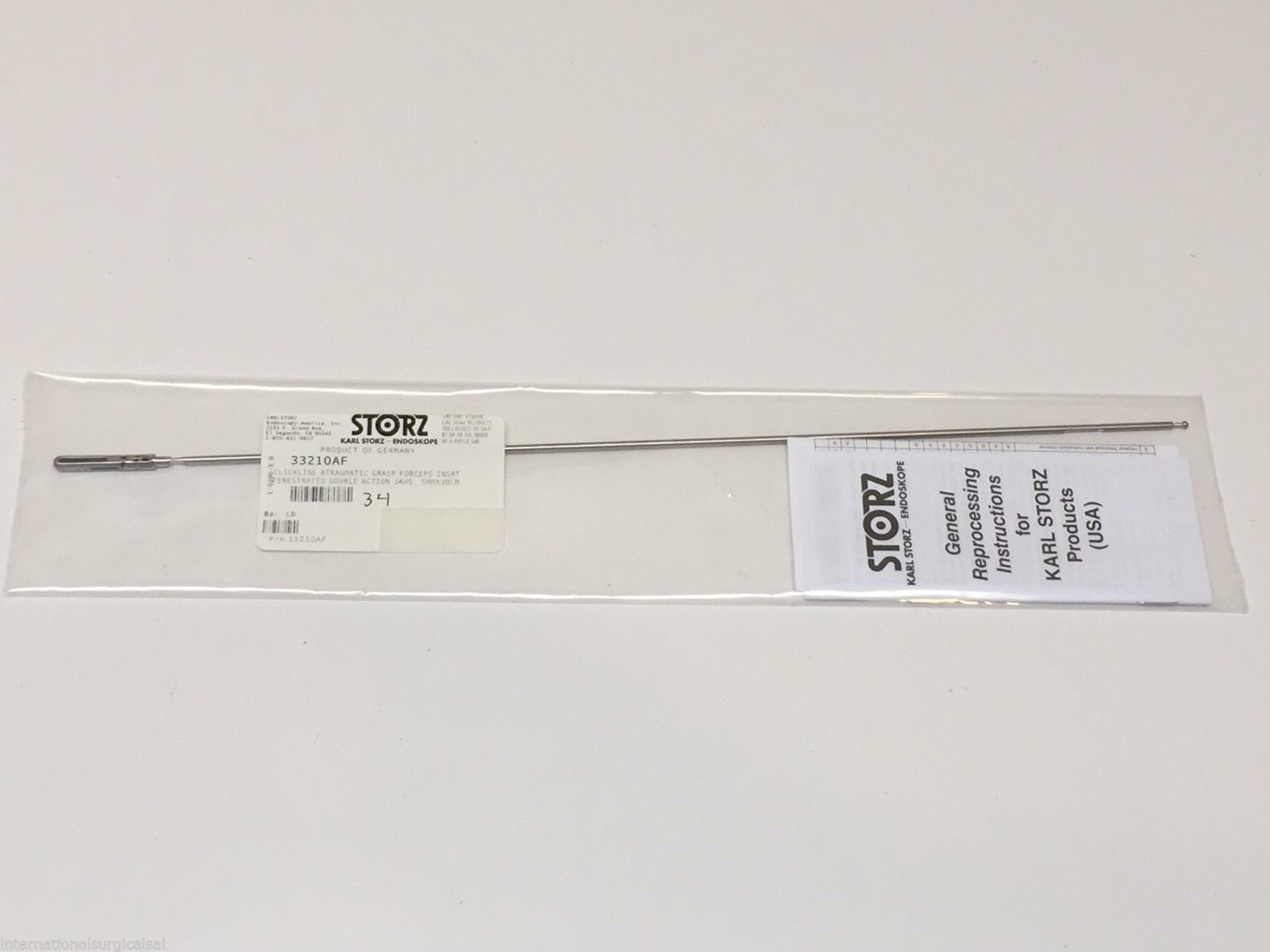 Karl Storz 33210AF Clickline Grasping Forceps Insert Fenestrated Double Action