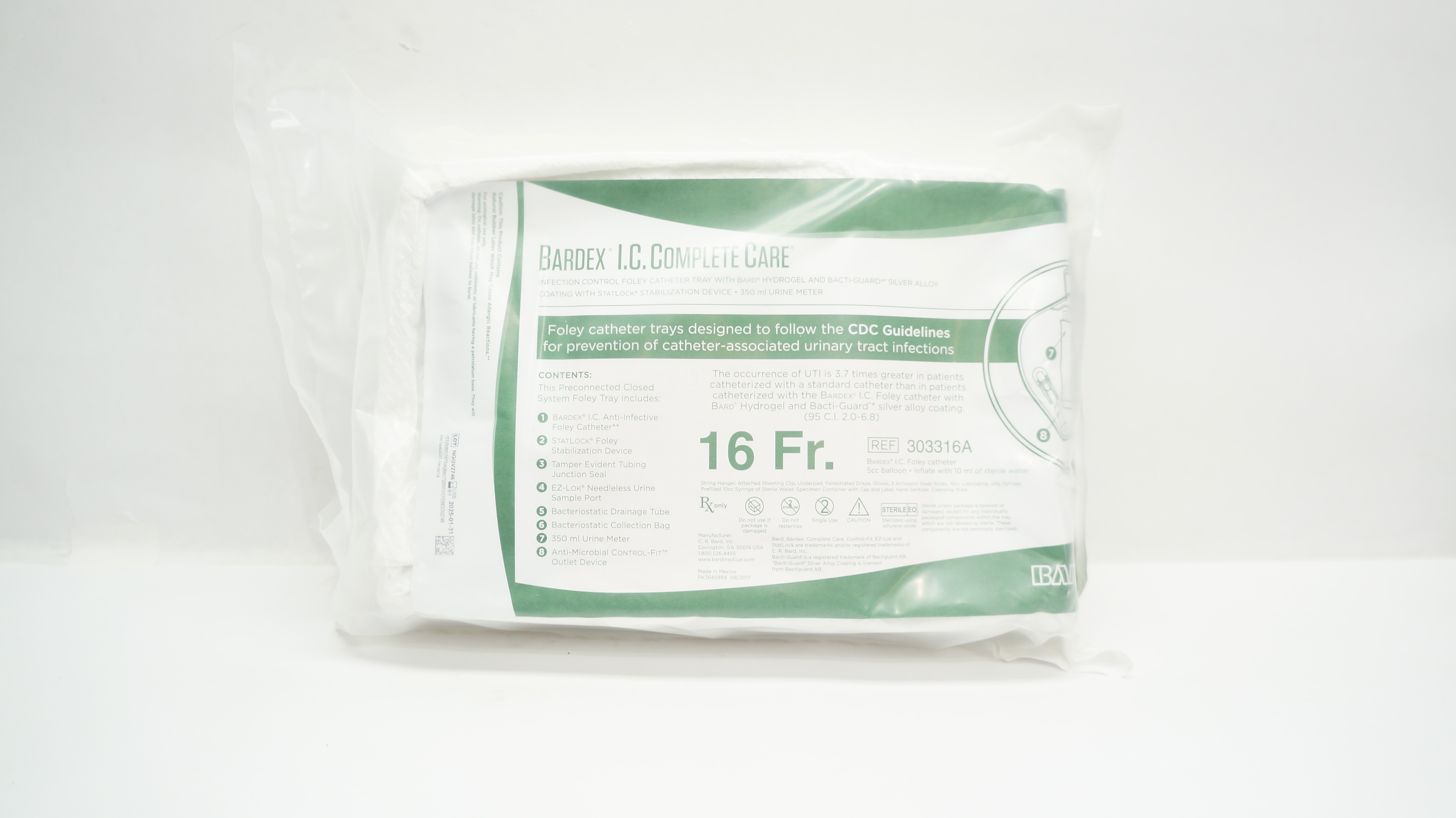 Bard A303316A SureStep Complete Care Infection Control Foley Cath. Tray 16Fr (x)