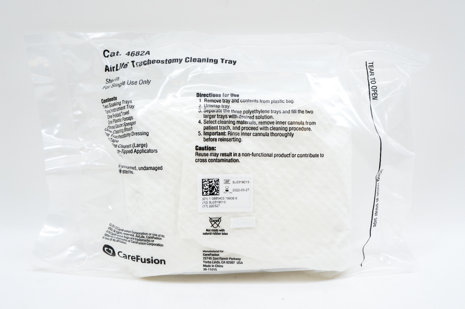 CareFusion 4682A AirLife Tracheostomy Cleaning Tray (x)
