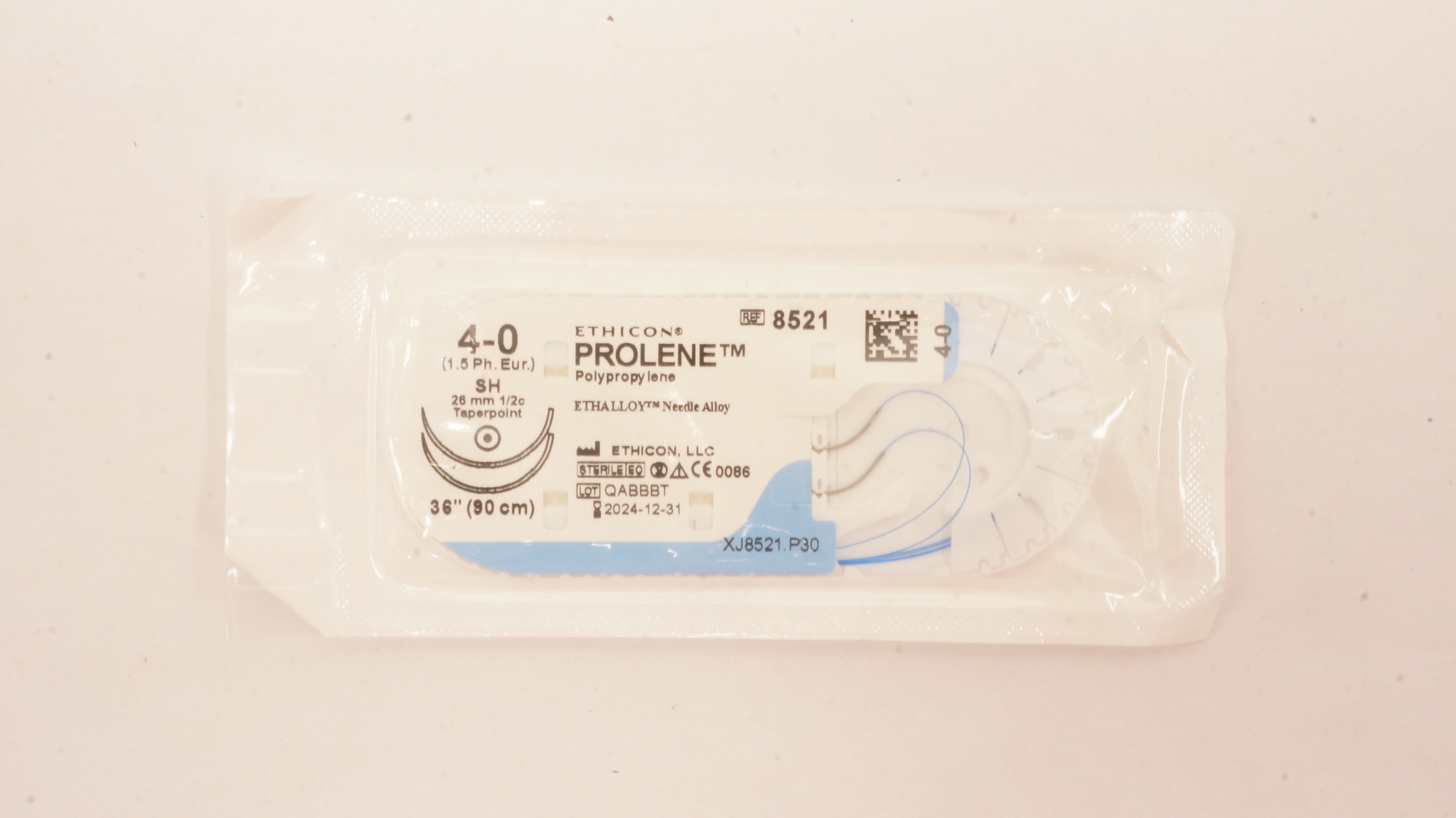 Ethicon 8521 4-0 Prolene Polypropylene Stre SH 26mm 1/2c Taperpoint 36 inch (x)