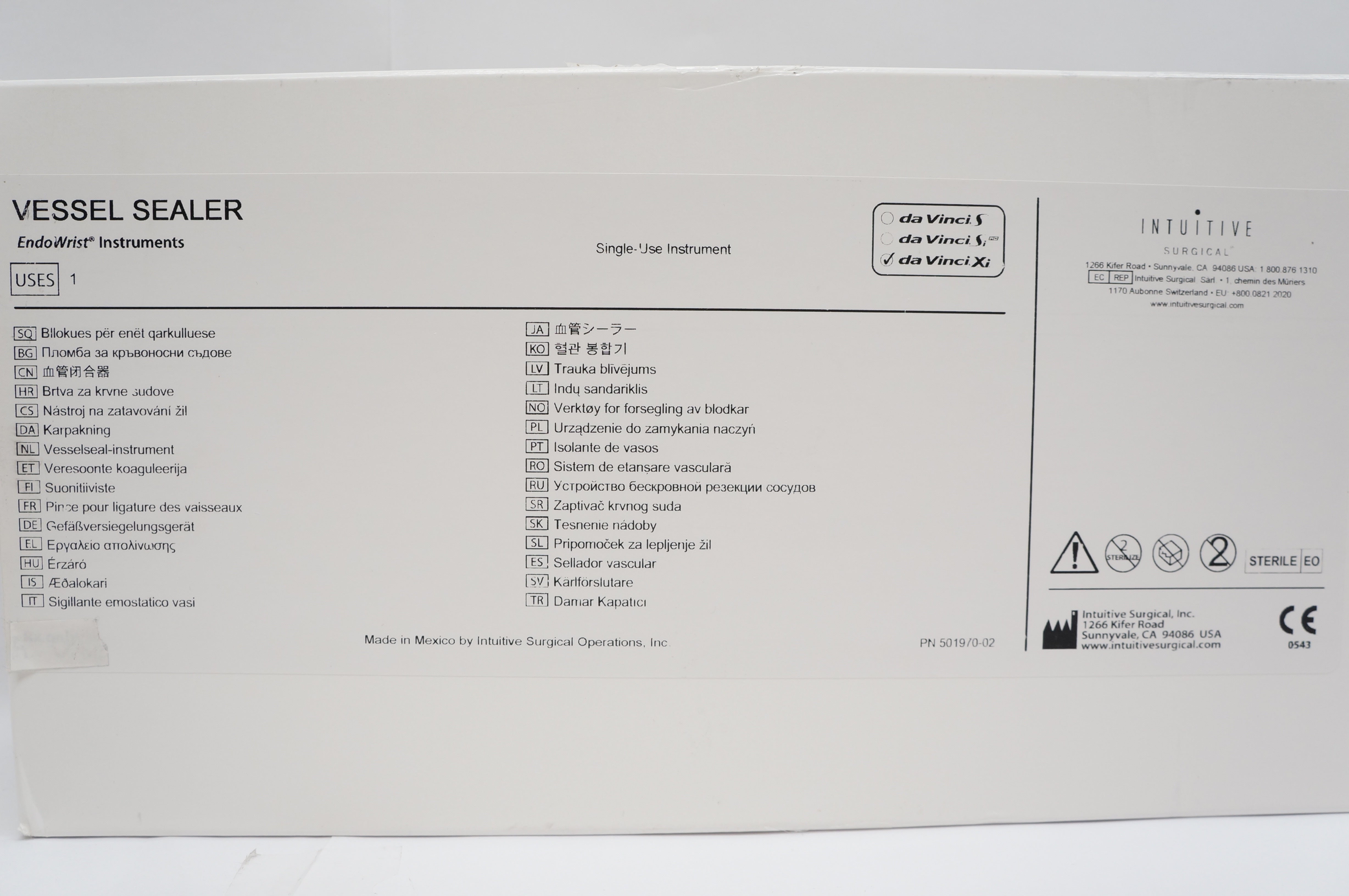 Intuitive 480322 Da Vinci Xi Vessel Sealer EndoWrist Instrument(x)