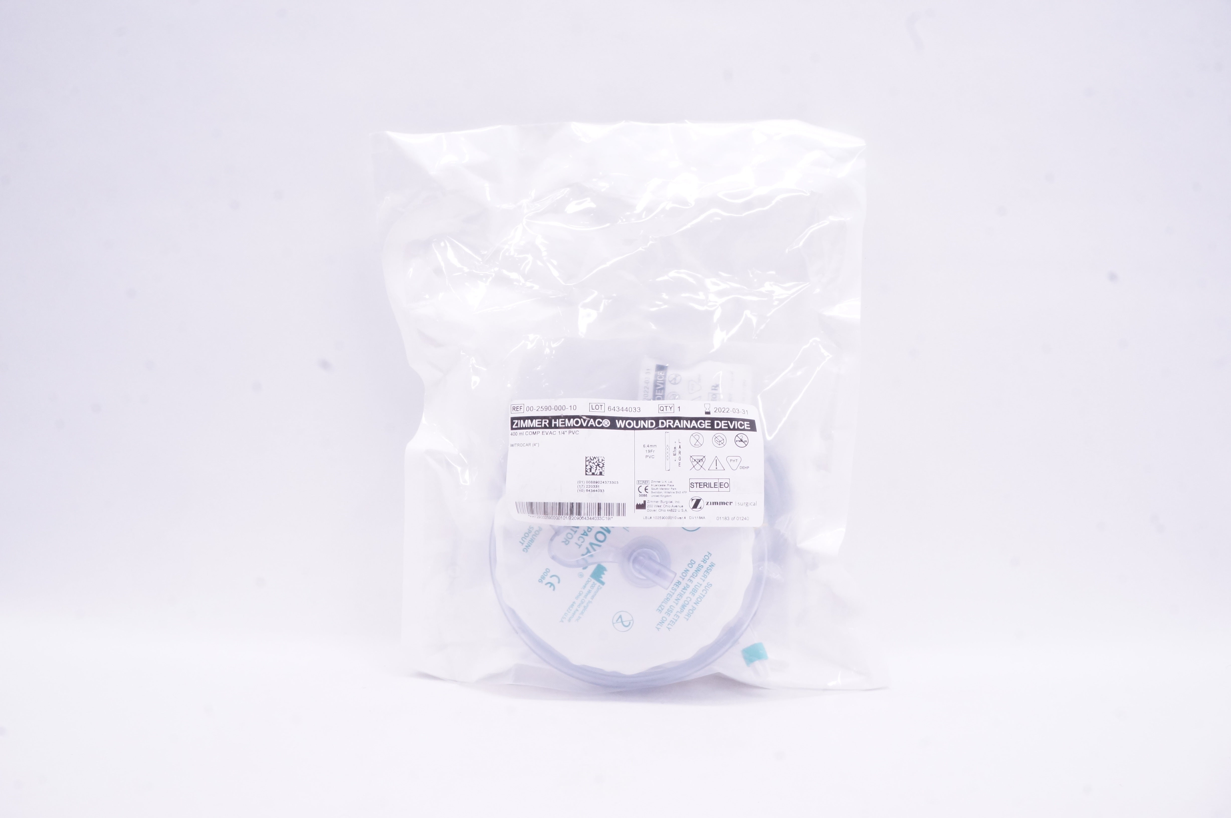 Zimmer 00-2590-000-10 Hemovac Wound Drainage Device (x)