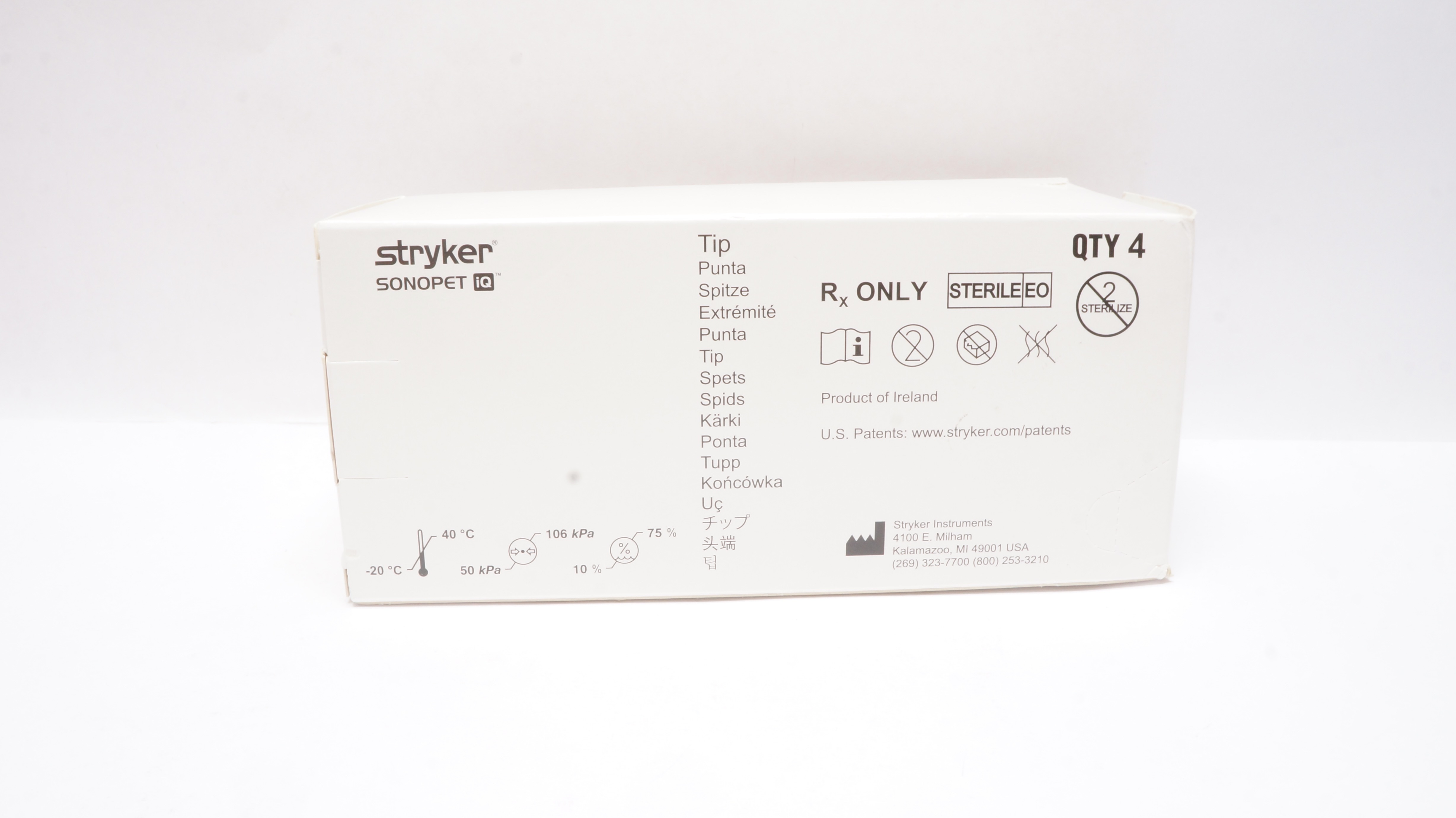 Stryker 5500-25B-312 Sonopet iQ 12cm Apex 360 Tip - Box of 4