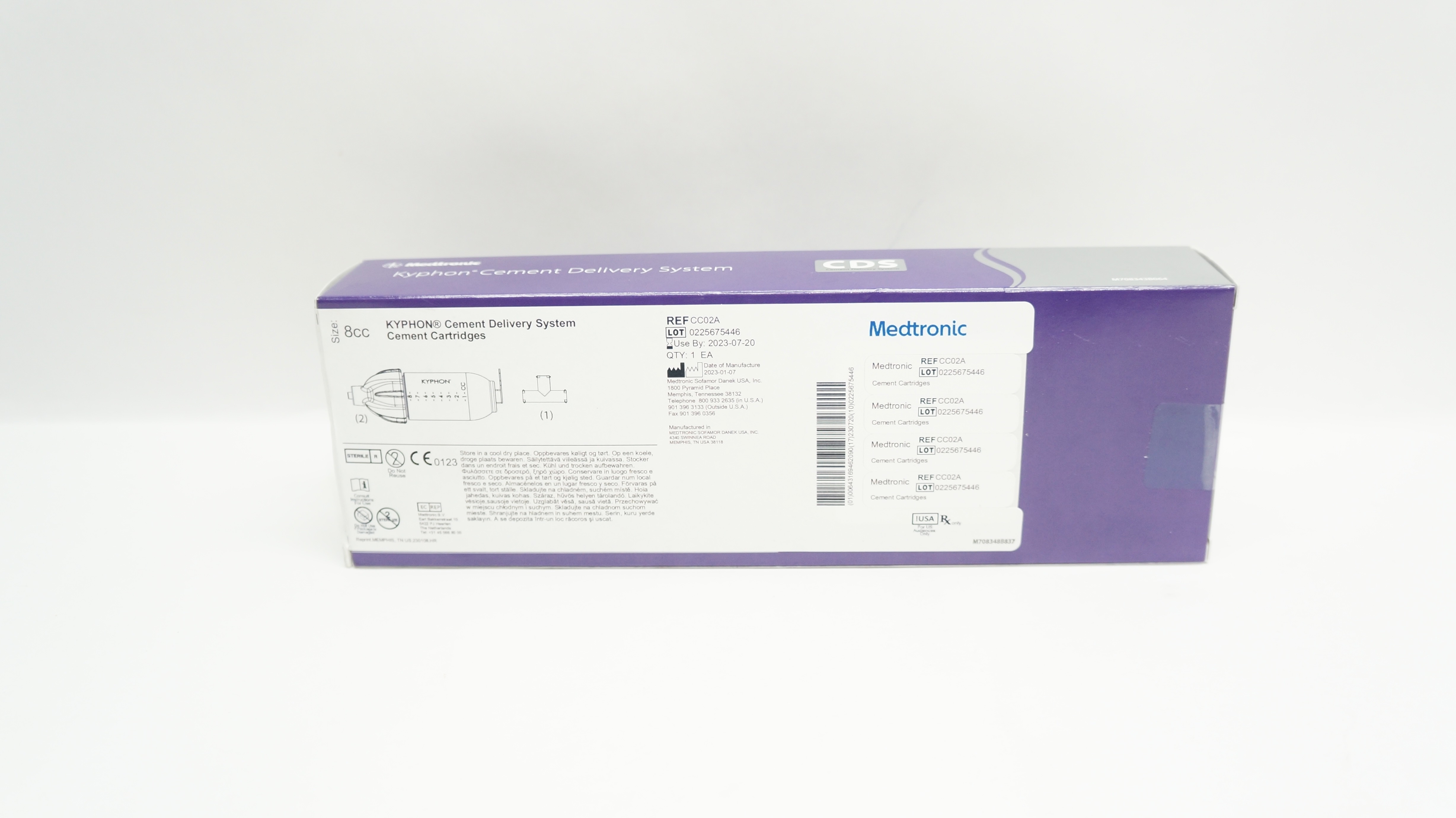Medtronic CC02A KYPHON Cement Delivery System Cement Cartridges, Size 8cc (x)