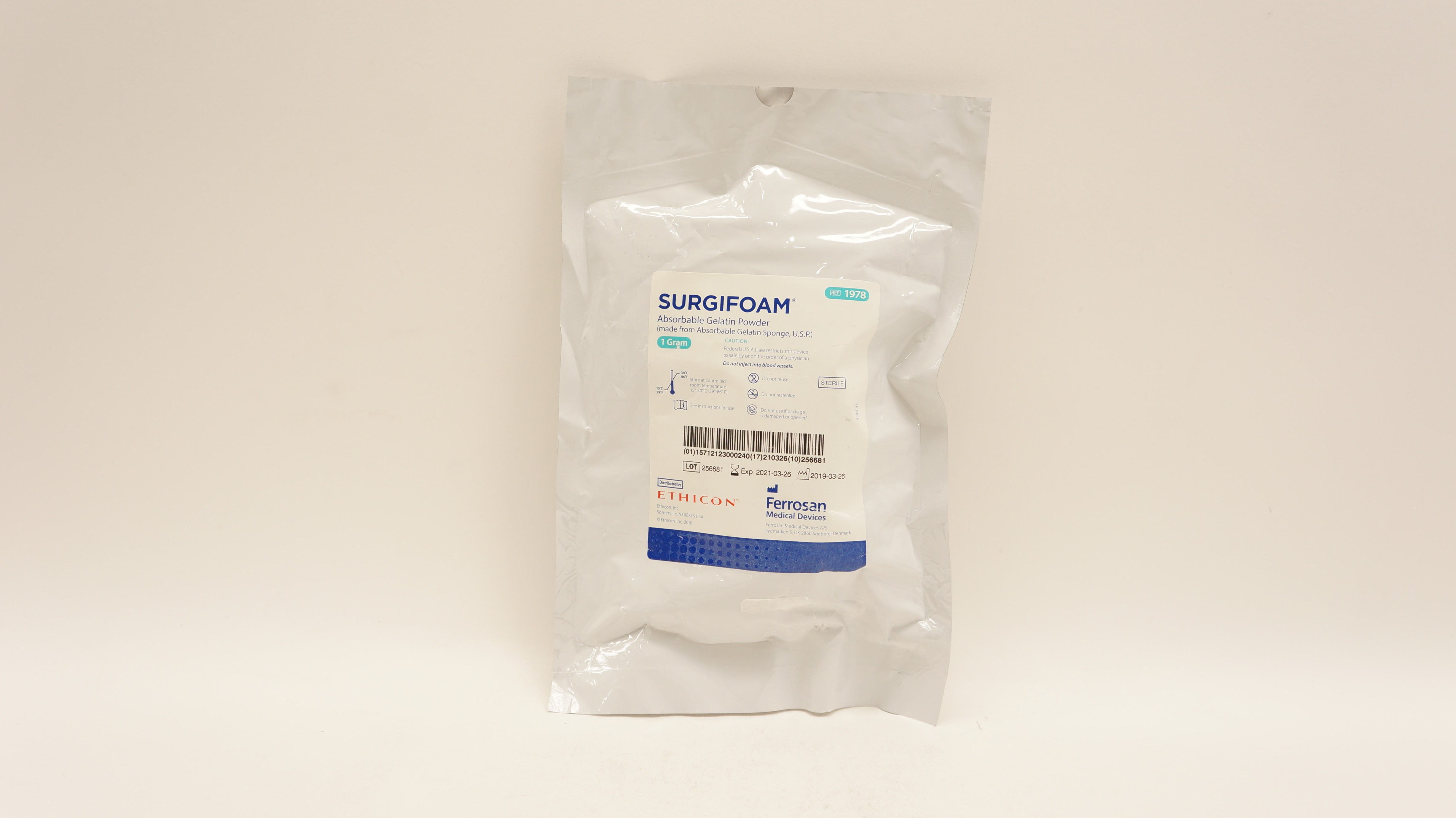 Ethicon 1978 Ferrosan Surgifoam Absorbable Gelatin Powder 1 Gram (x)