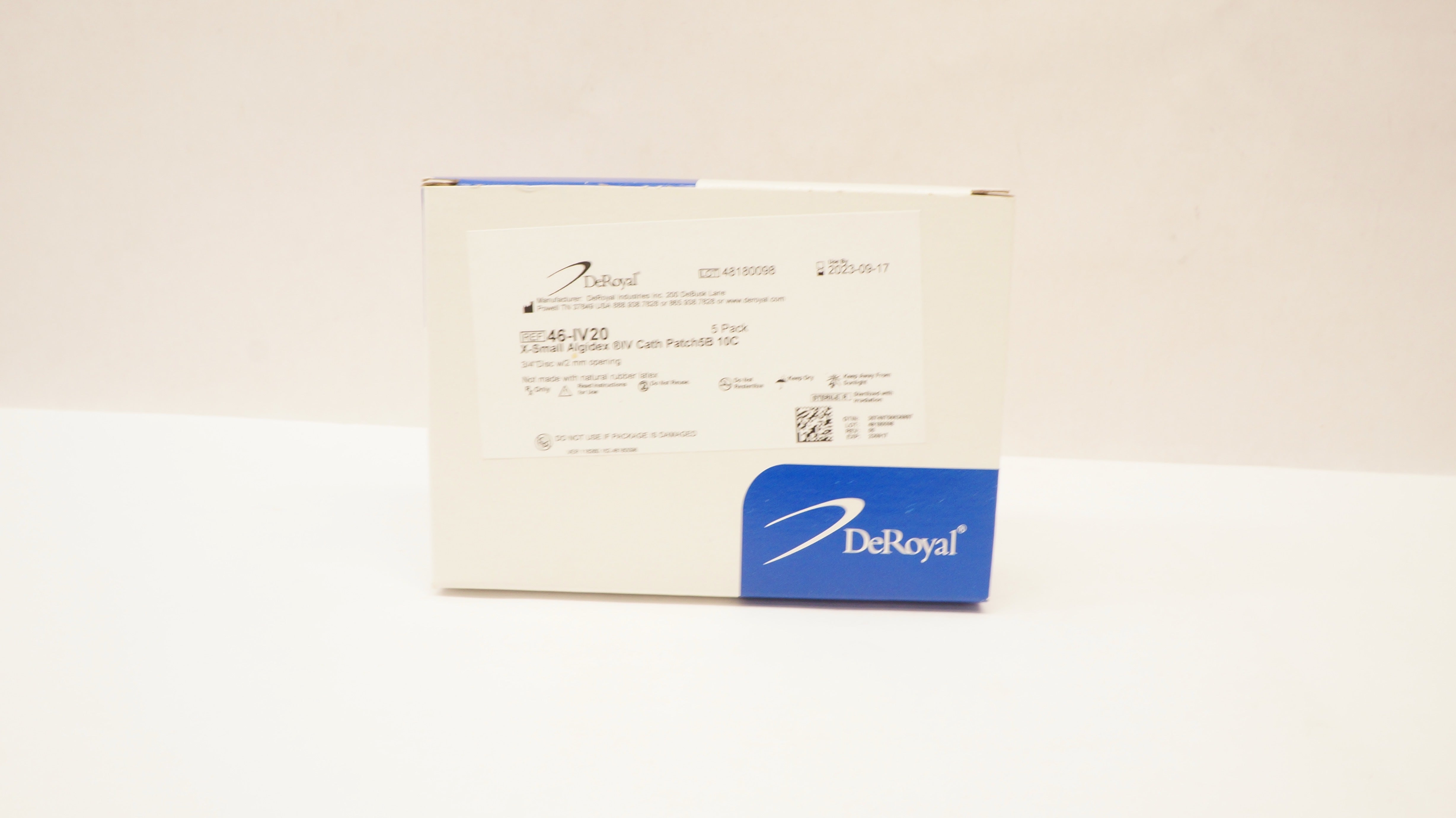 DeRoyal 46-IV20 X-Small Algidex I.V. Cath. Patch 3/4in.Disc - Box of 5