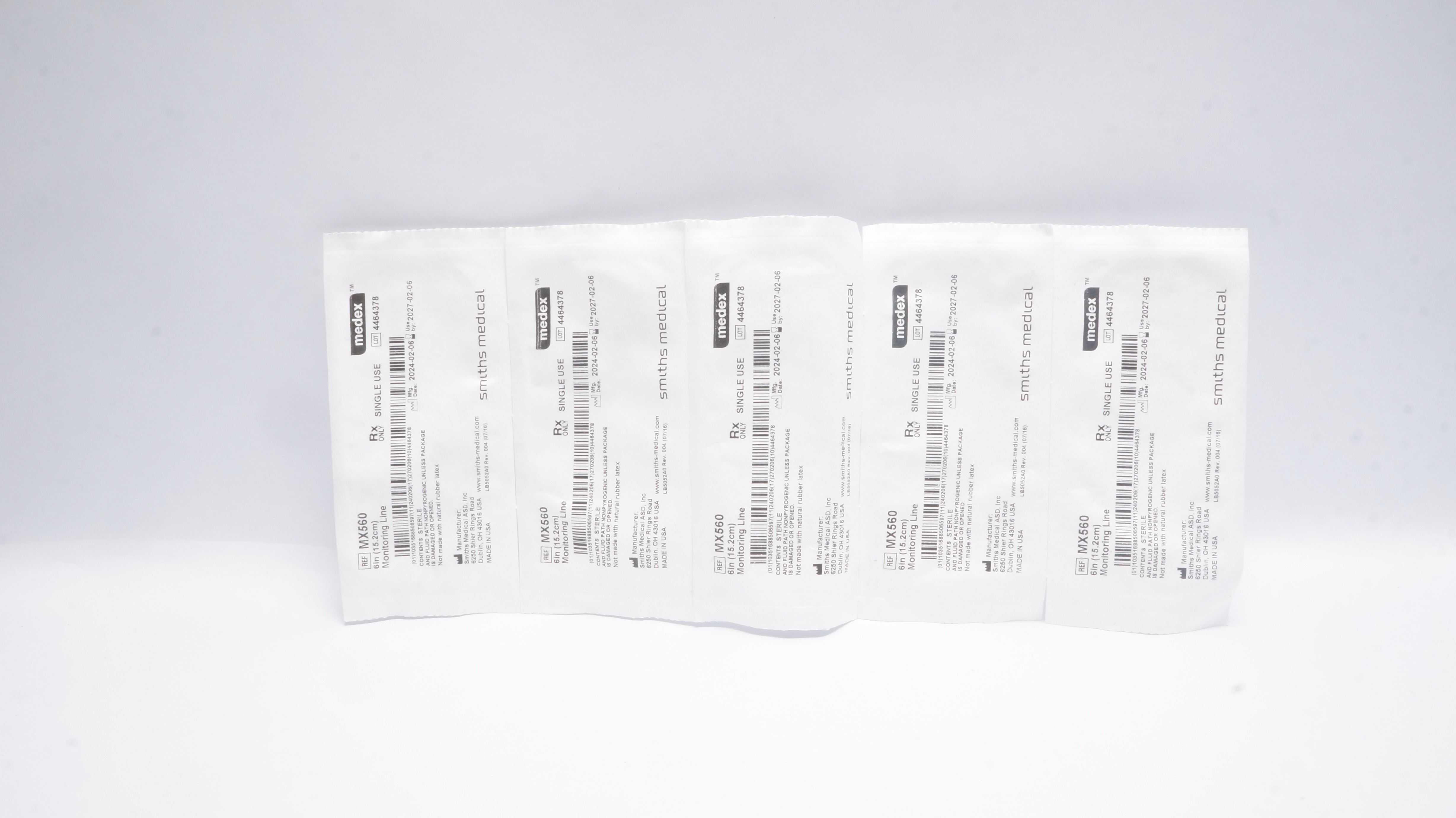 Smiths Medical MX560 Medex Monitoring Line 6inch - Lot of 5