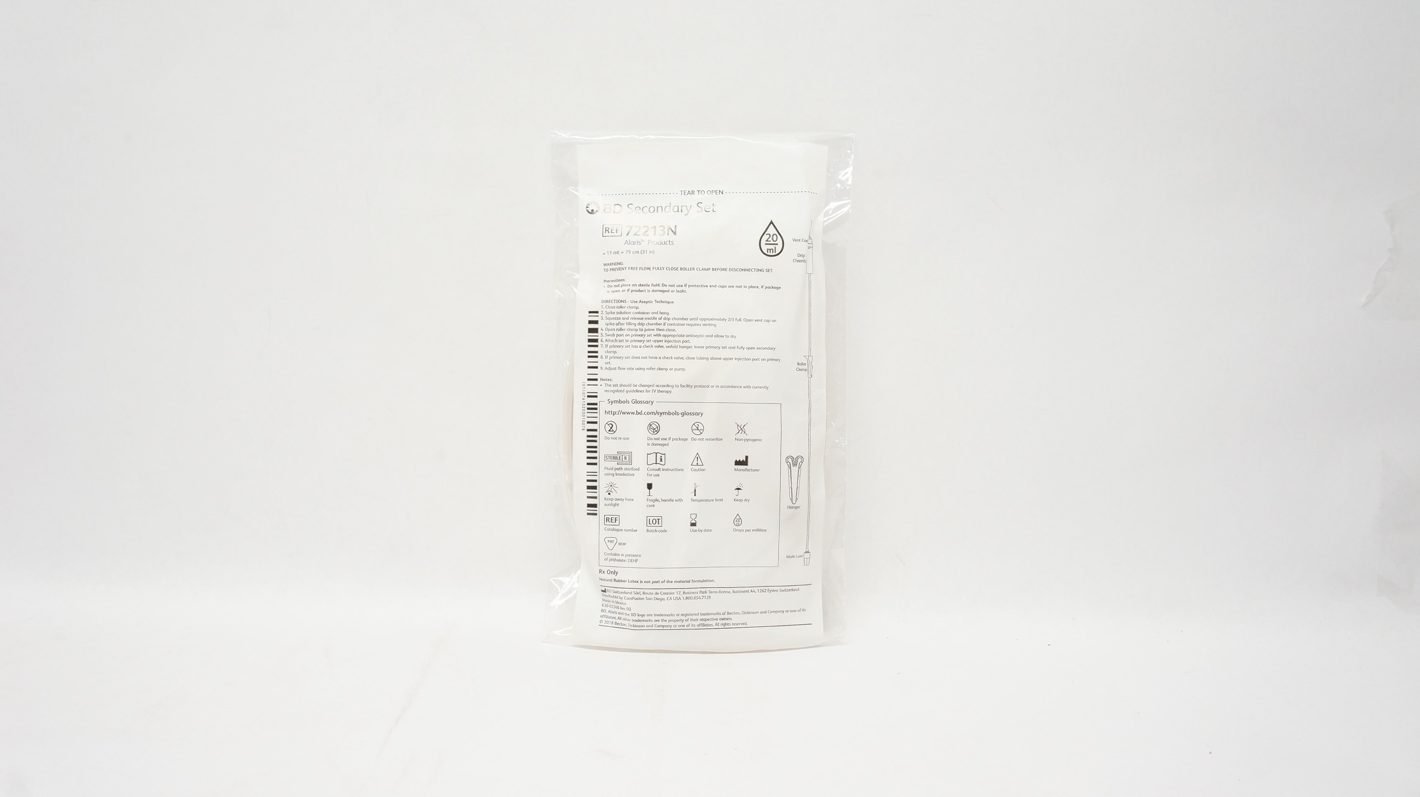 BD 72213N Alaris Secondary Set 20ml, Approx 11 ml; 79 cm (x)