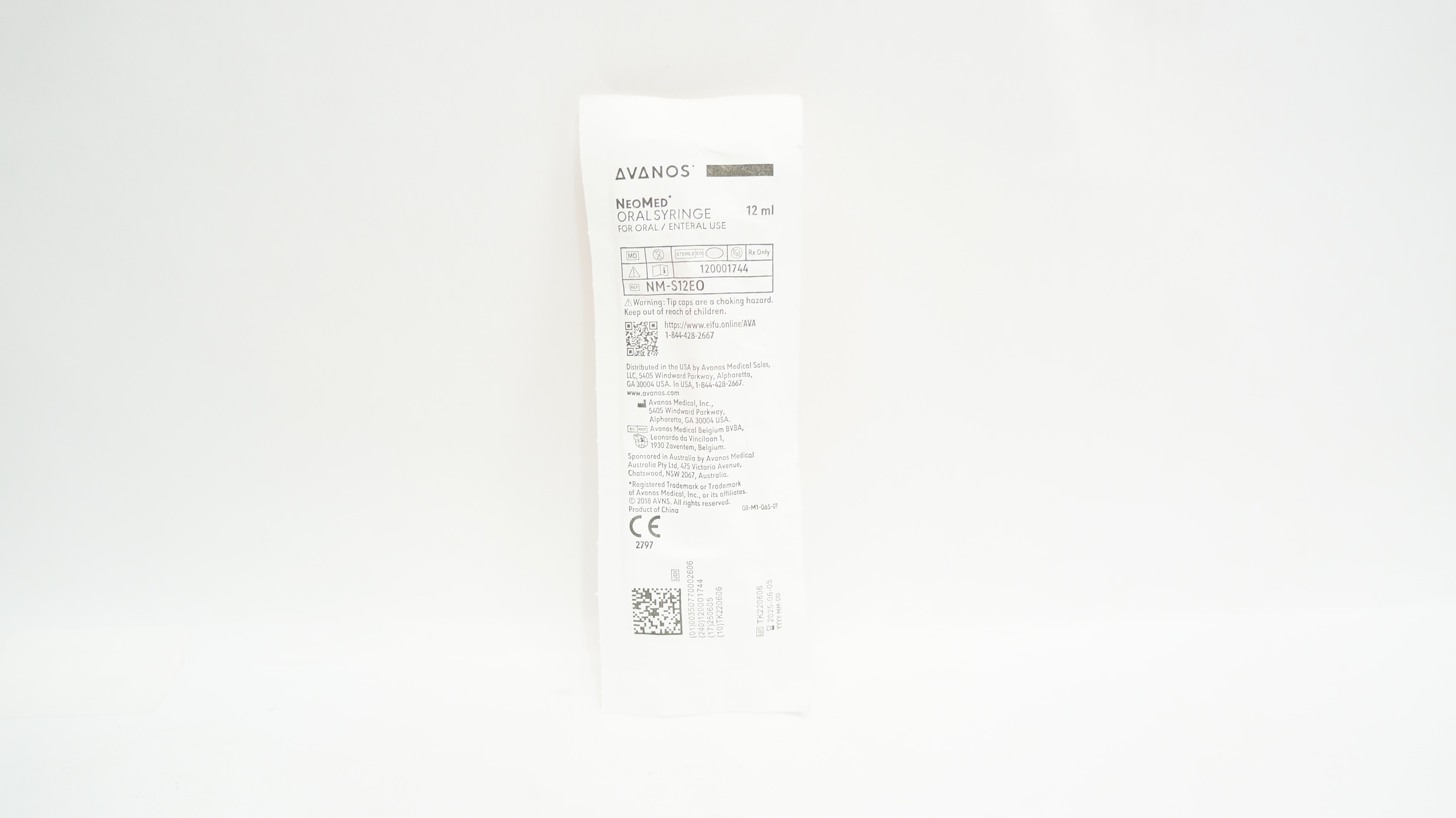 Avanos NM-S12EO NeoMed Oral Syringe for Oral / Enteral Use 12mL