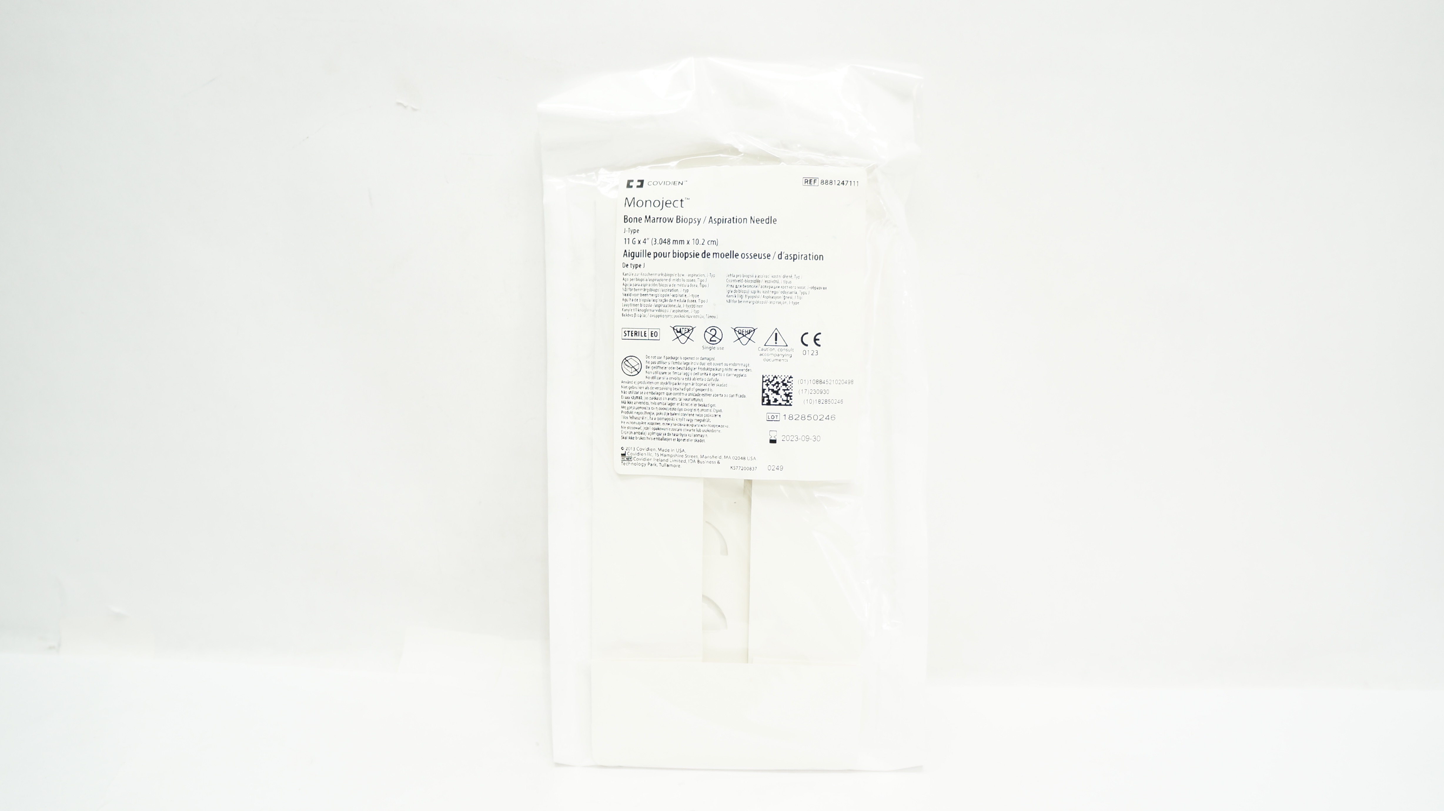 Covidien 8881247111 Monoject Bone Marrow Biopsy/Aspiration Ndle 11G x 4inch
